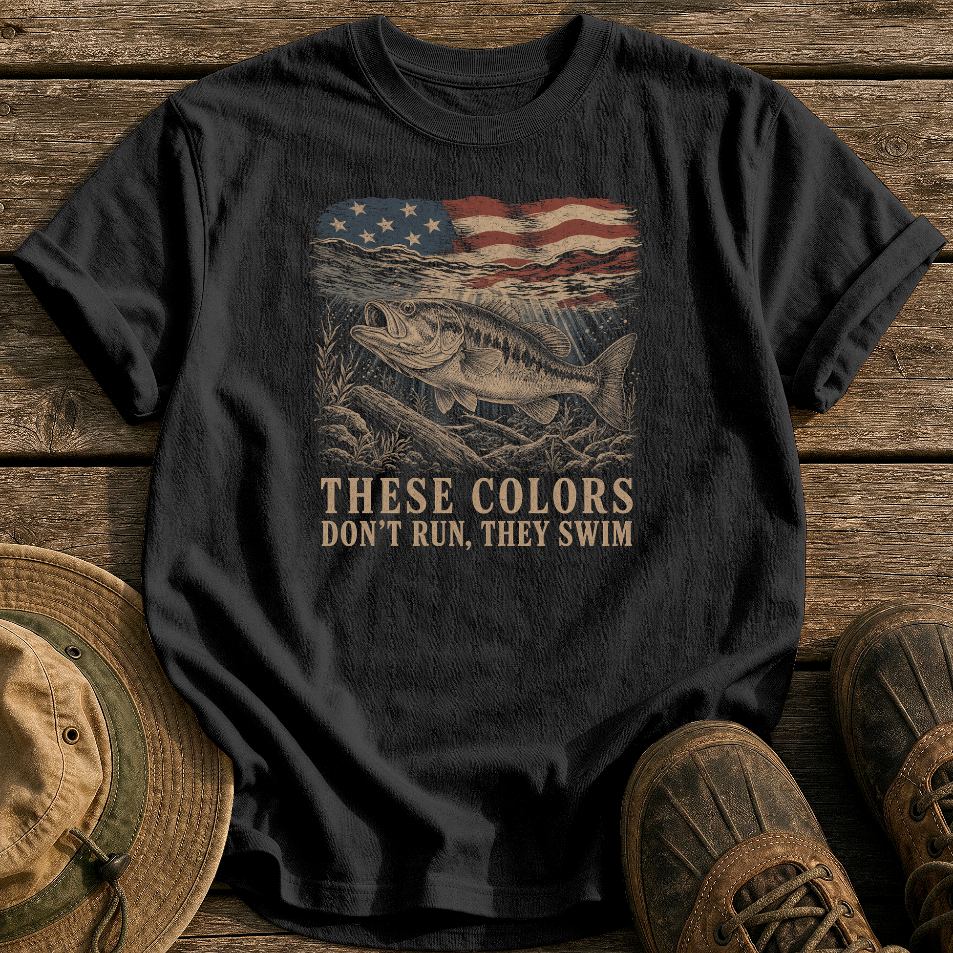Colors Don't Run, They Swim tee - Black - front