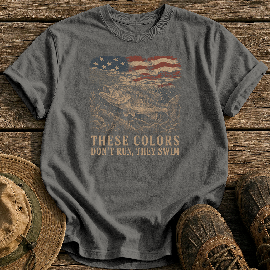 Colors Don't Run, They Swim tee - Pepper - front