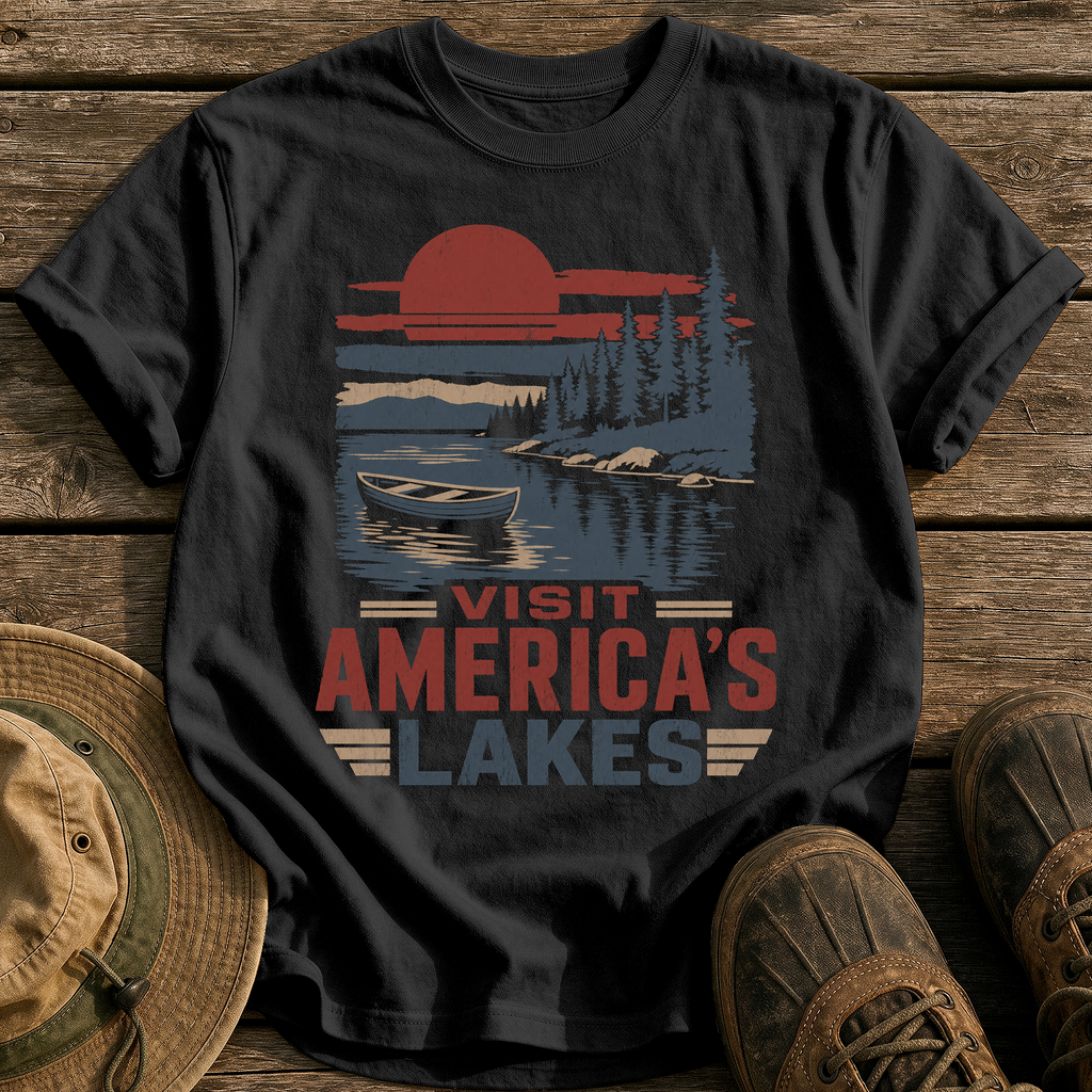 Visit America's Lakes tee - Black - front