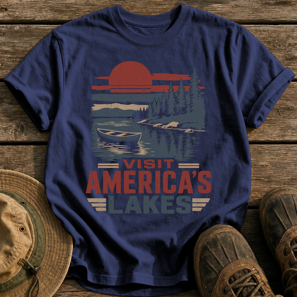 Visit America's Lakes tee - True Navy - front