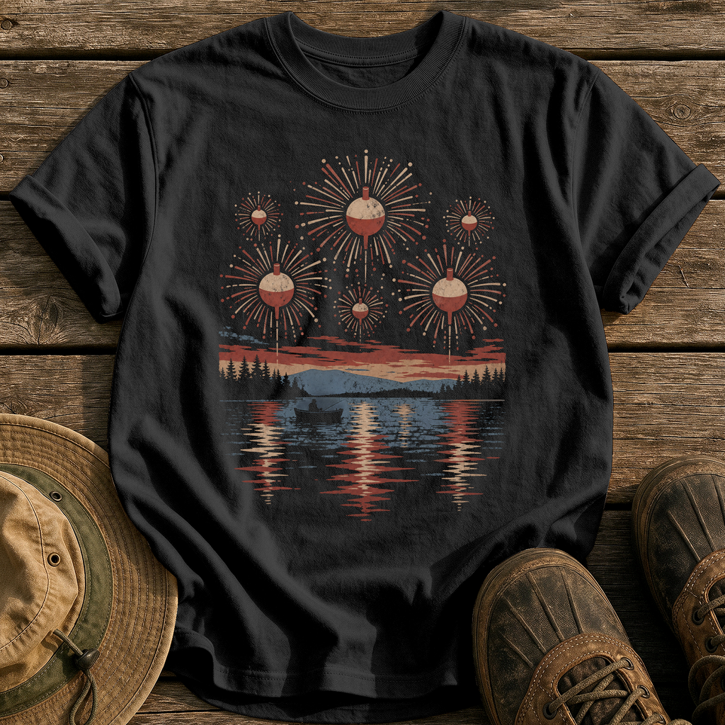 Firework Bobbers tee - Black - front