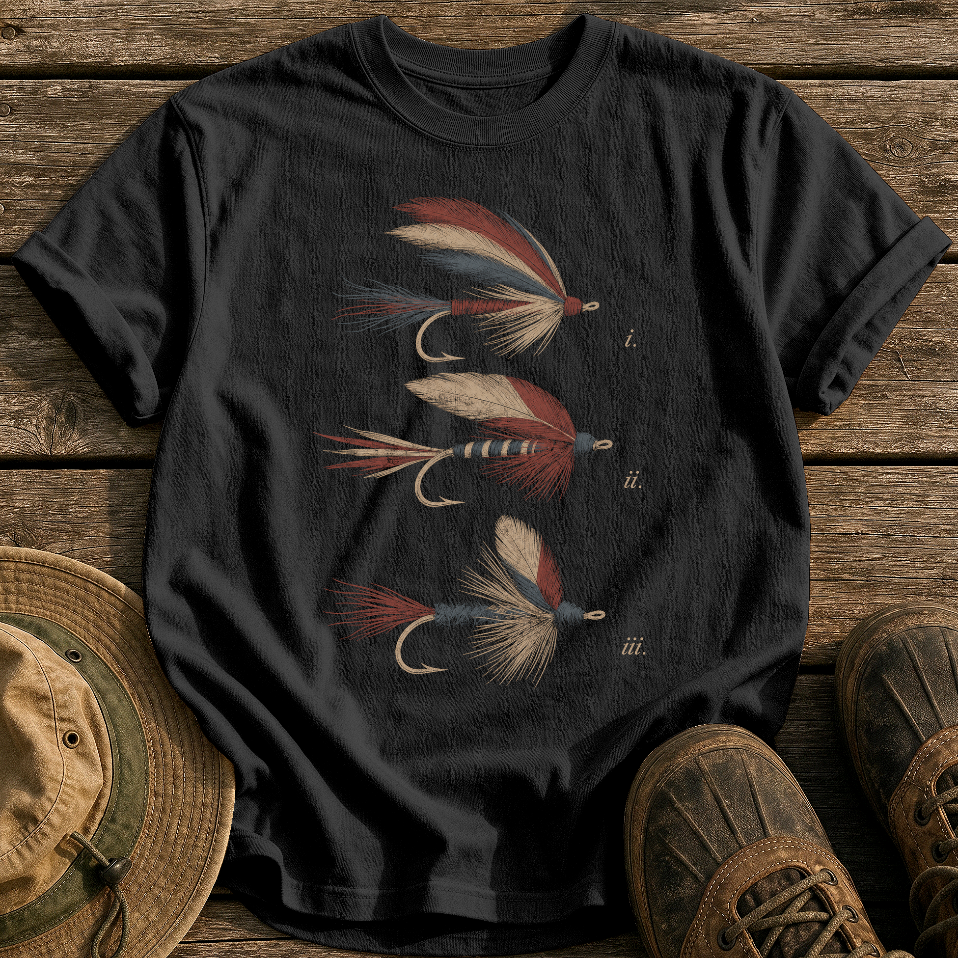 Flag-Feather Fly Plate tee - Black - front