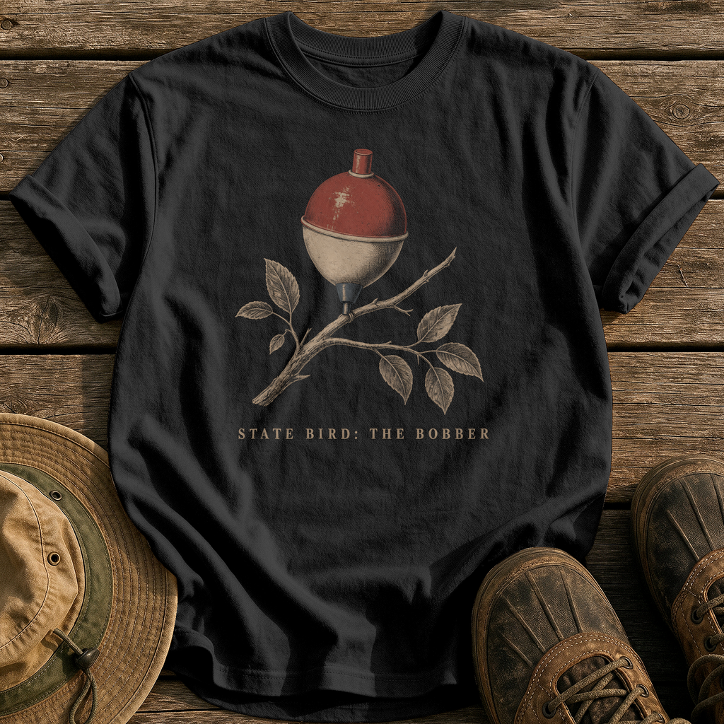 State Bird: The Bobber tee - Black - front