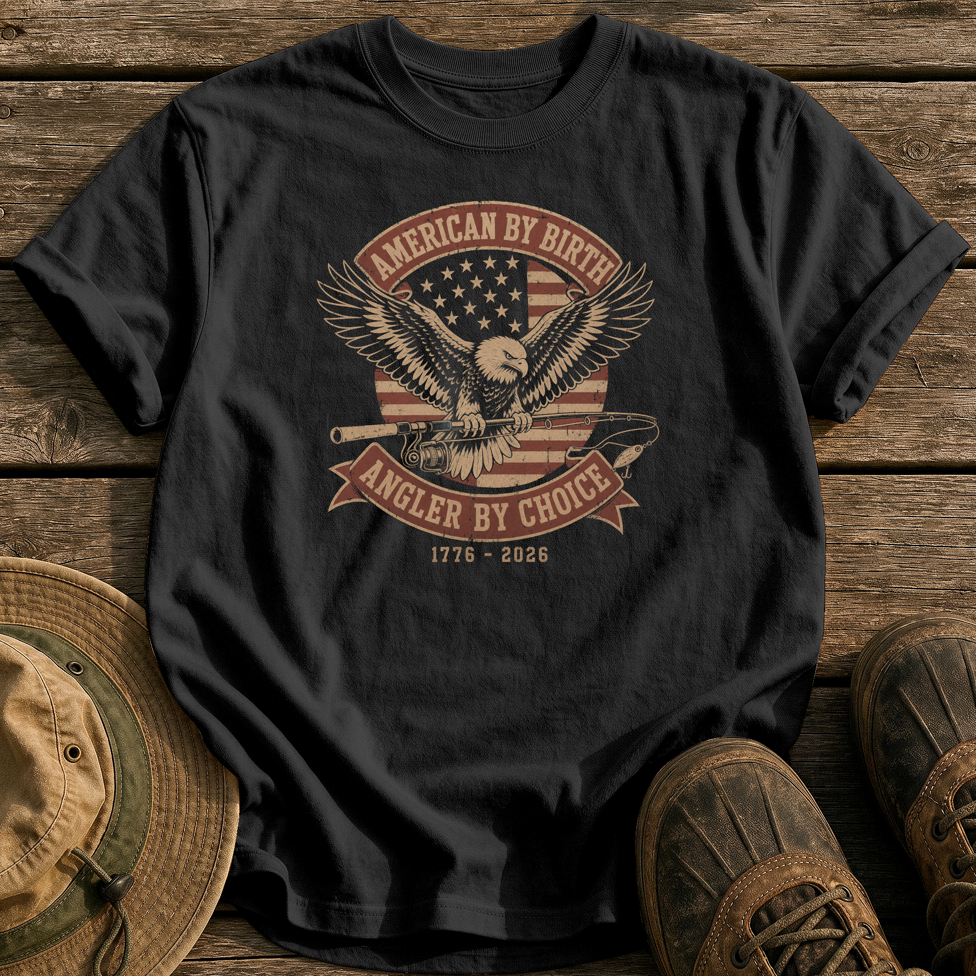 American Angler by Choice tee - Black - front