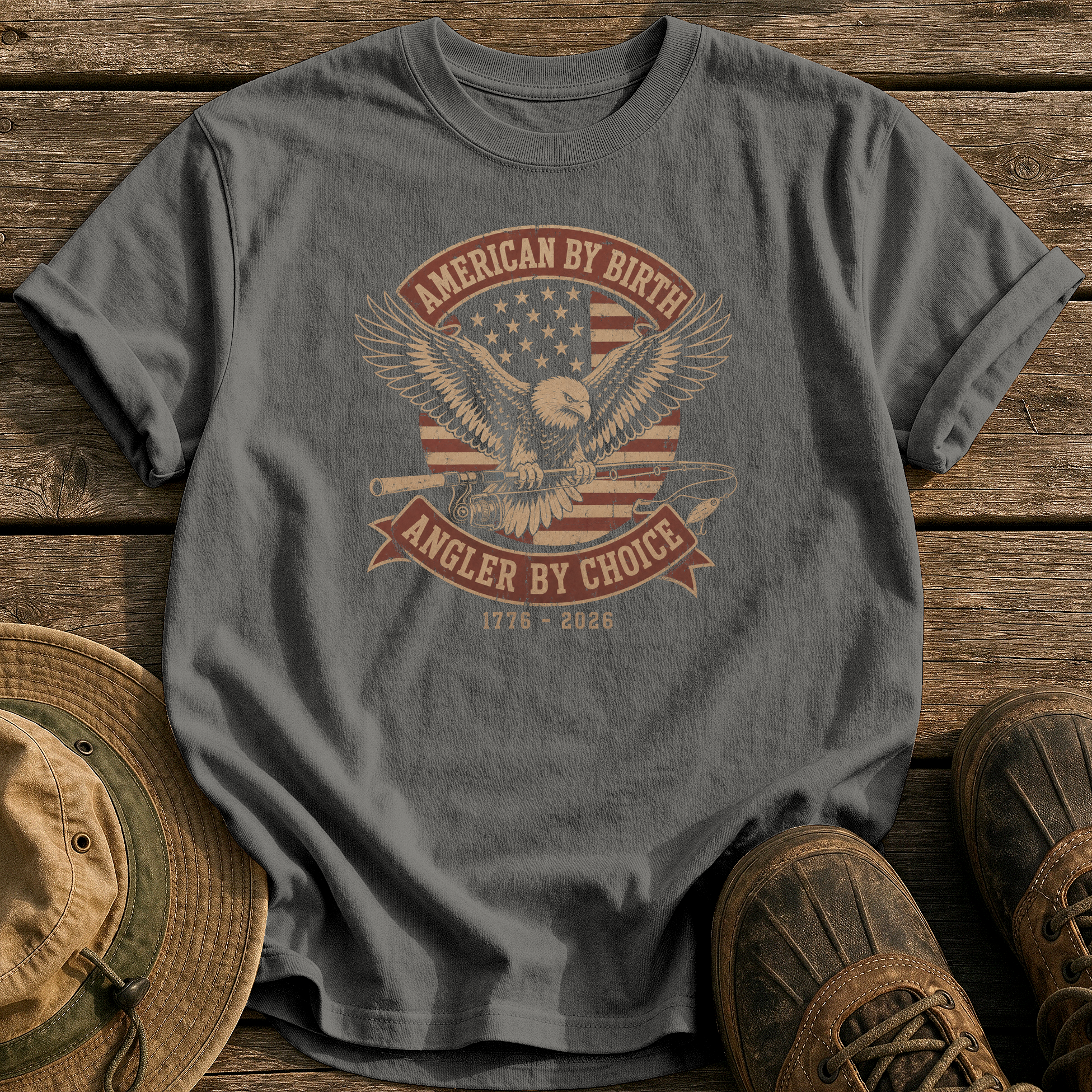 American Angler by Choice tee - Pepper - front