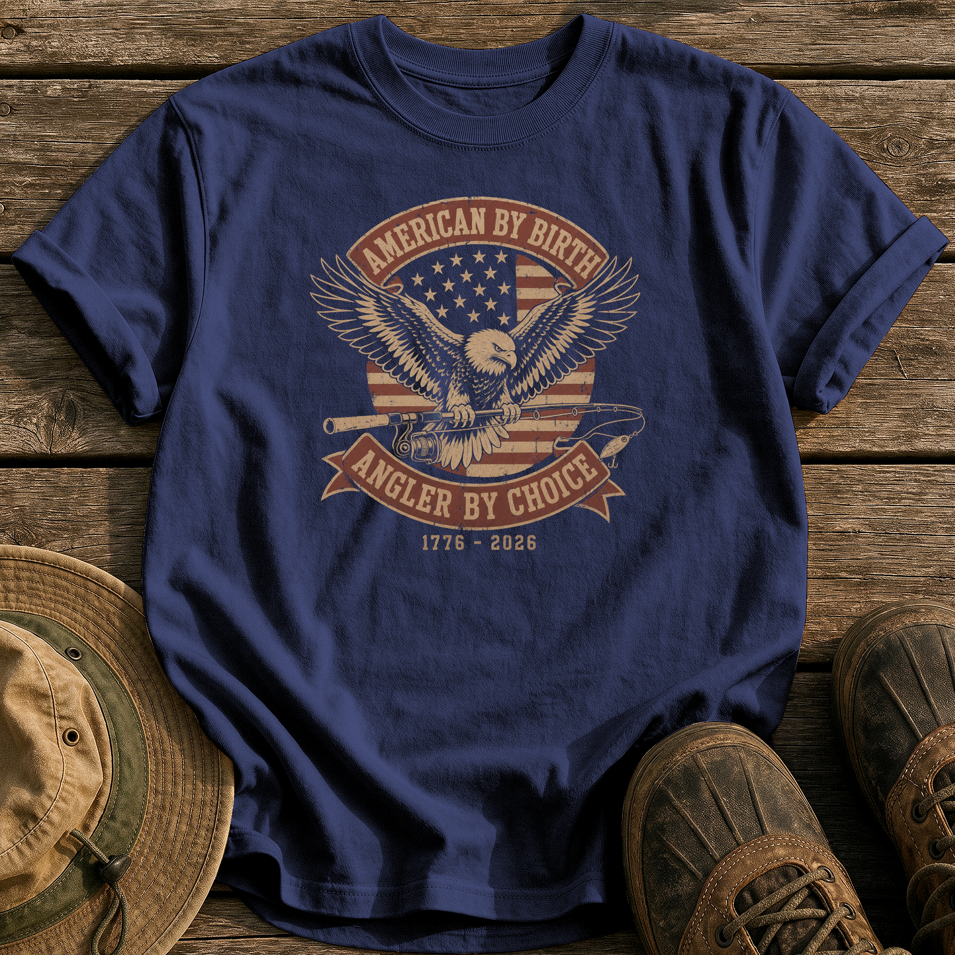 American Angler by Choice tee - True Navy - front