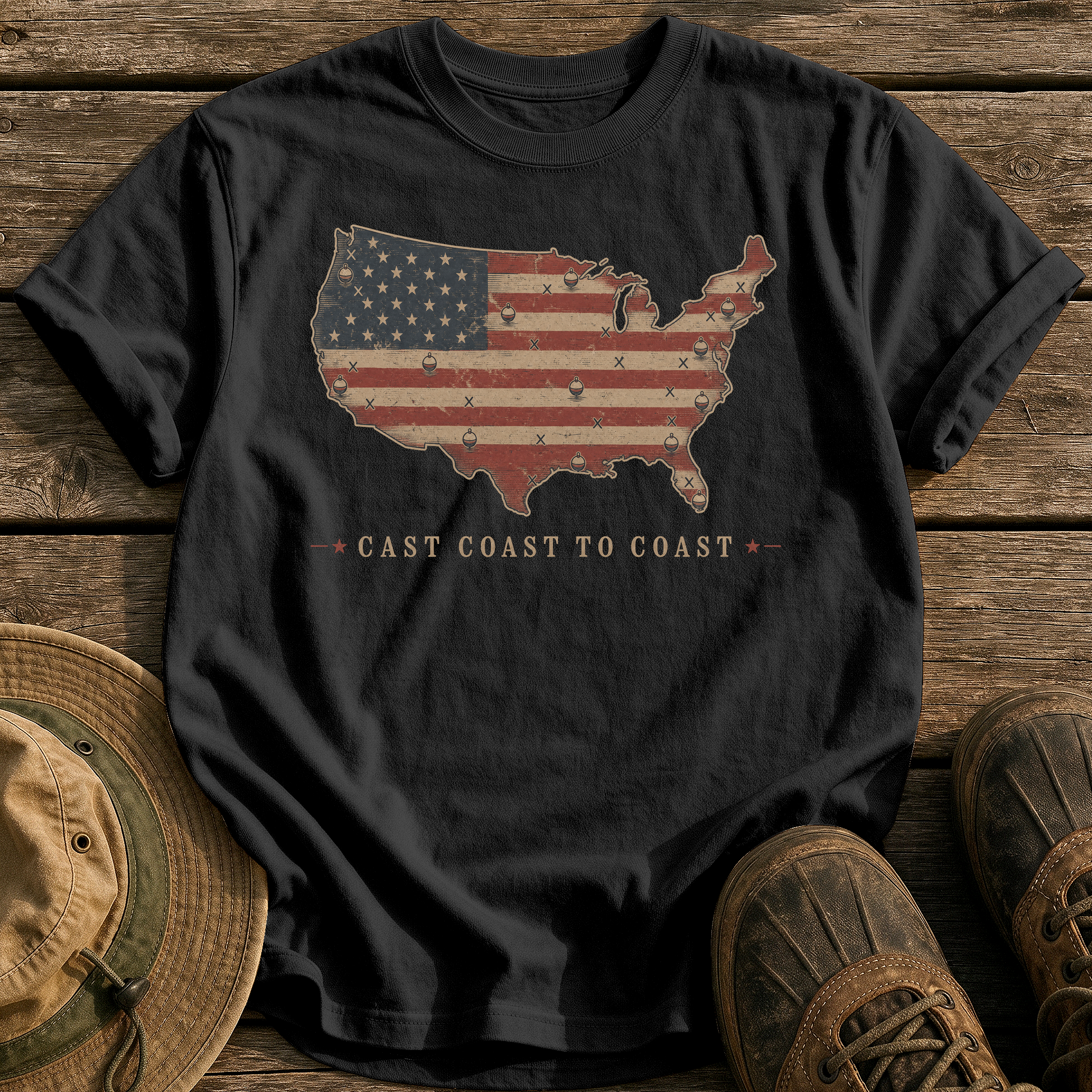 Cast Coast to Coast tee - Black - front