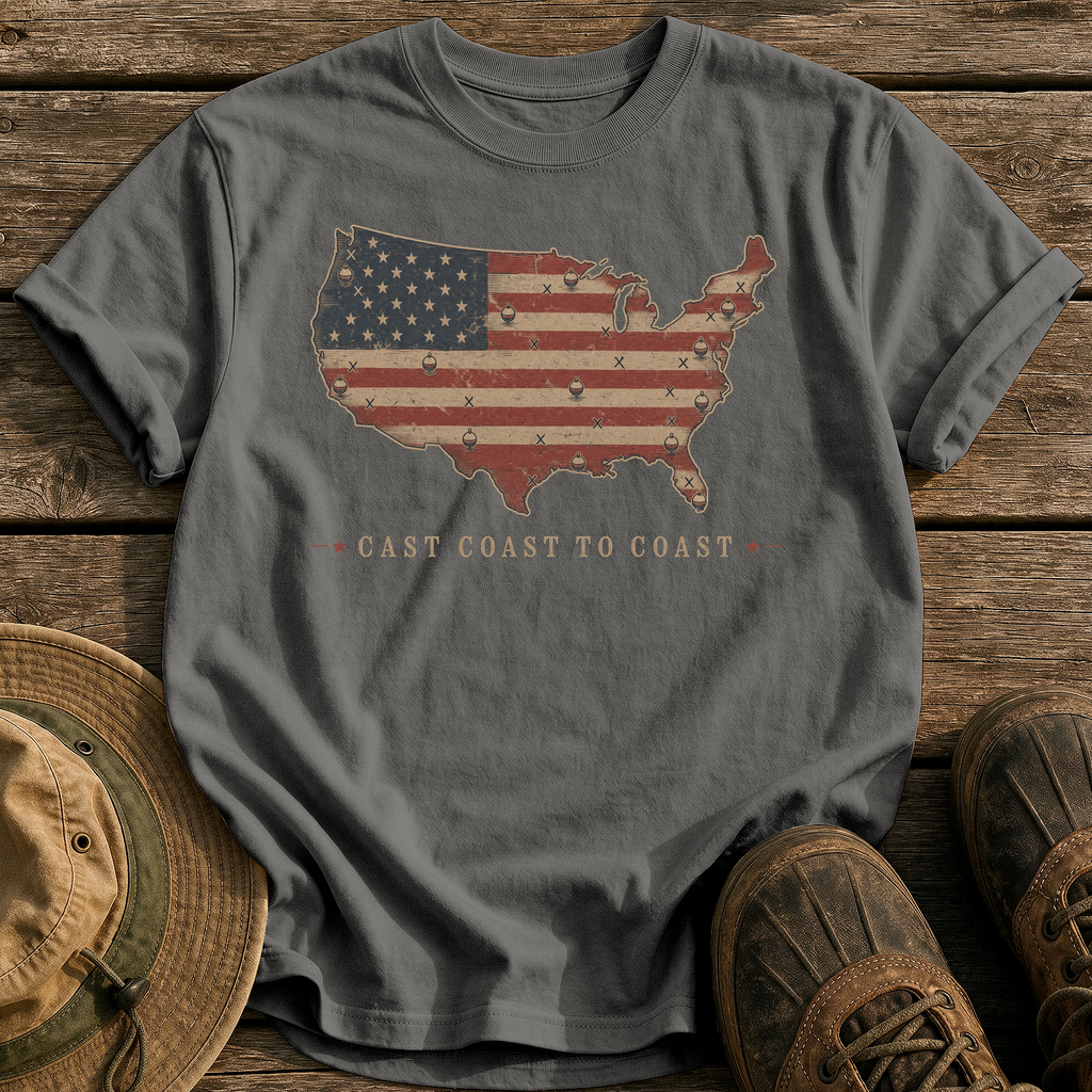 Cast Coast to Coast tee - Pepper - front