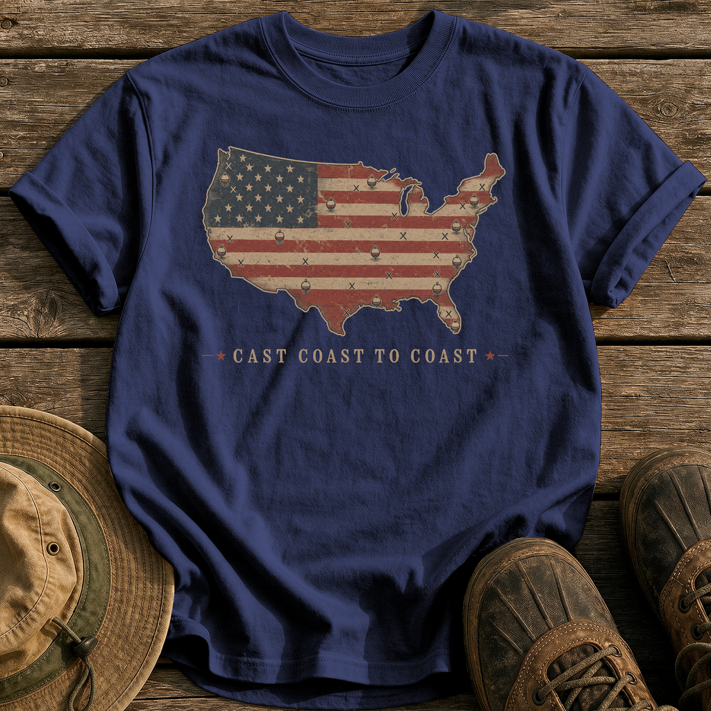Cast Coast to Coast tee - True Navy - front