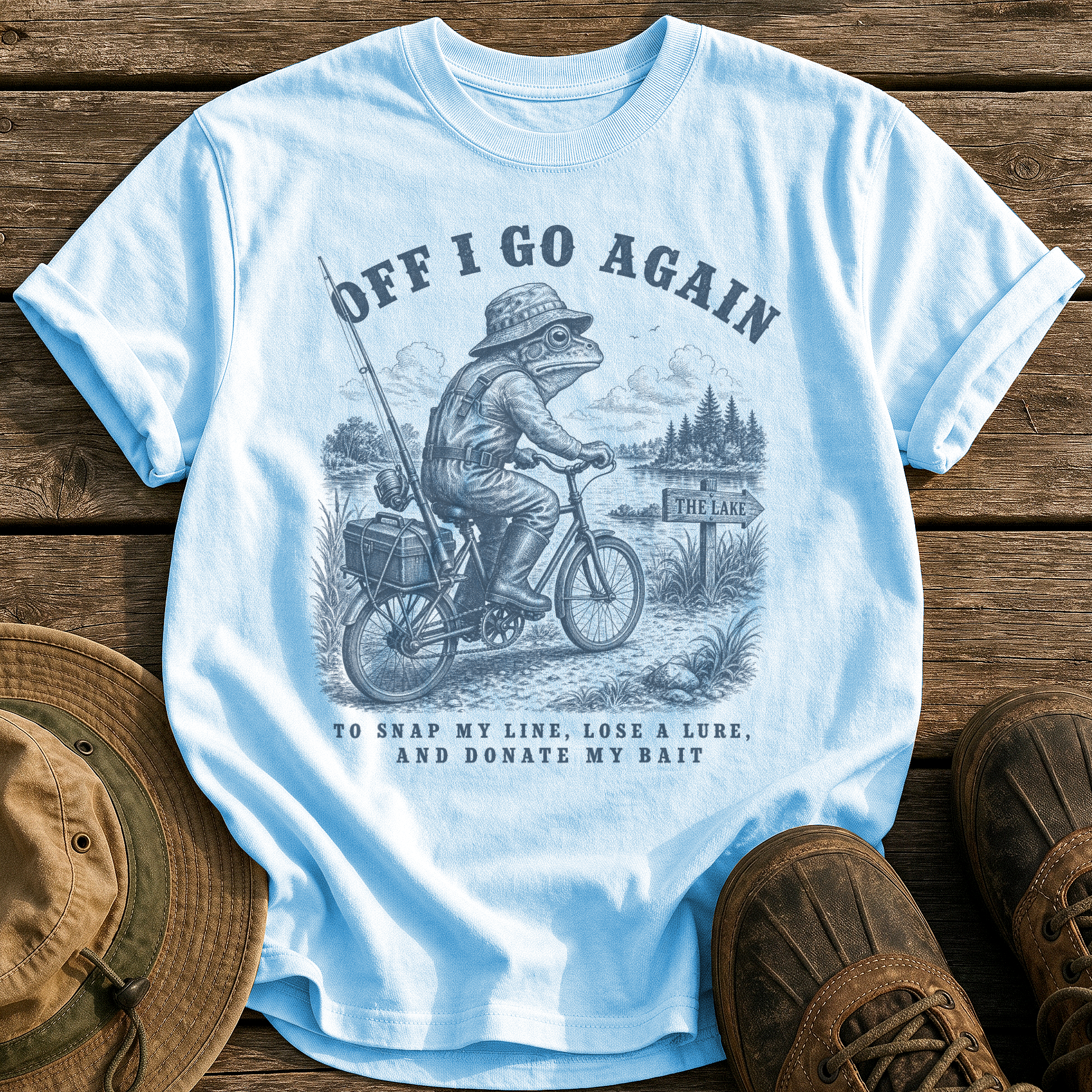 Off I Go Again tee - Chambray - front