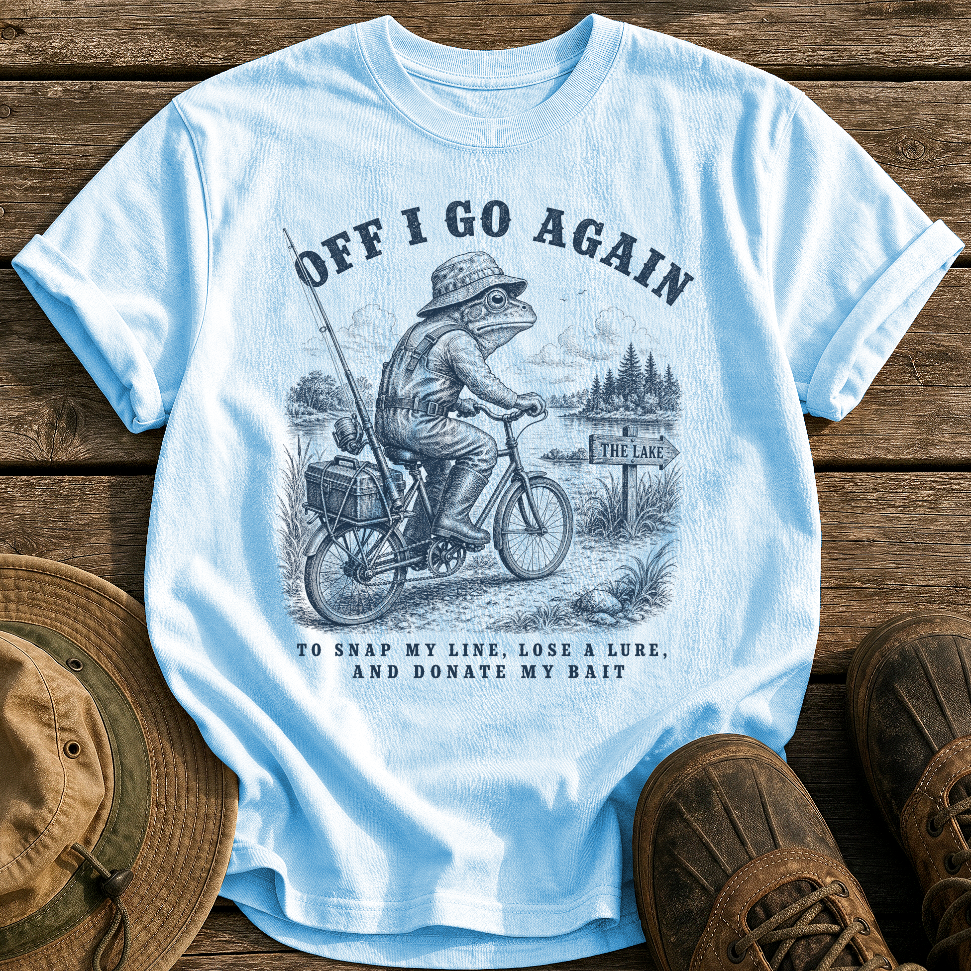 Off I Go Again tee - Chambray - front
