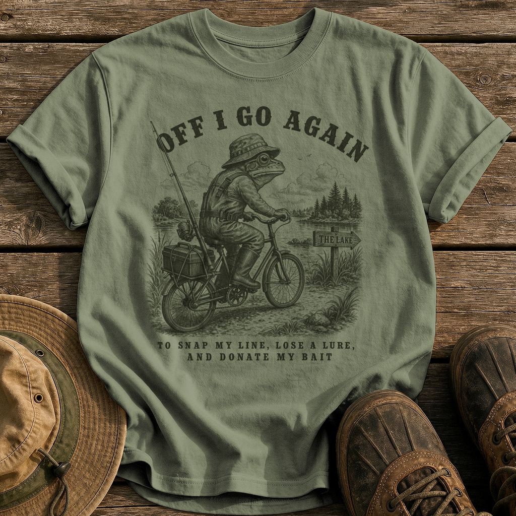 Off I Go Again tee - Sage - front