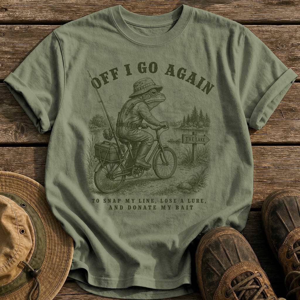 Off I Go Again tee - Sage - front