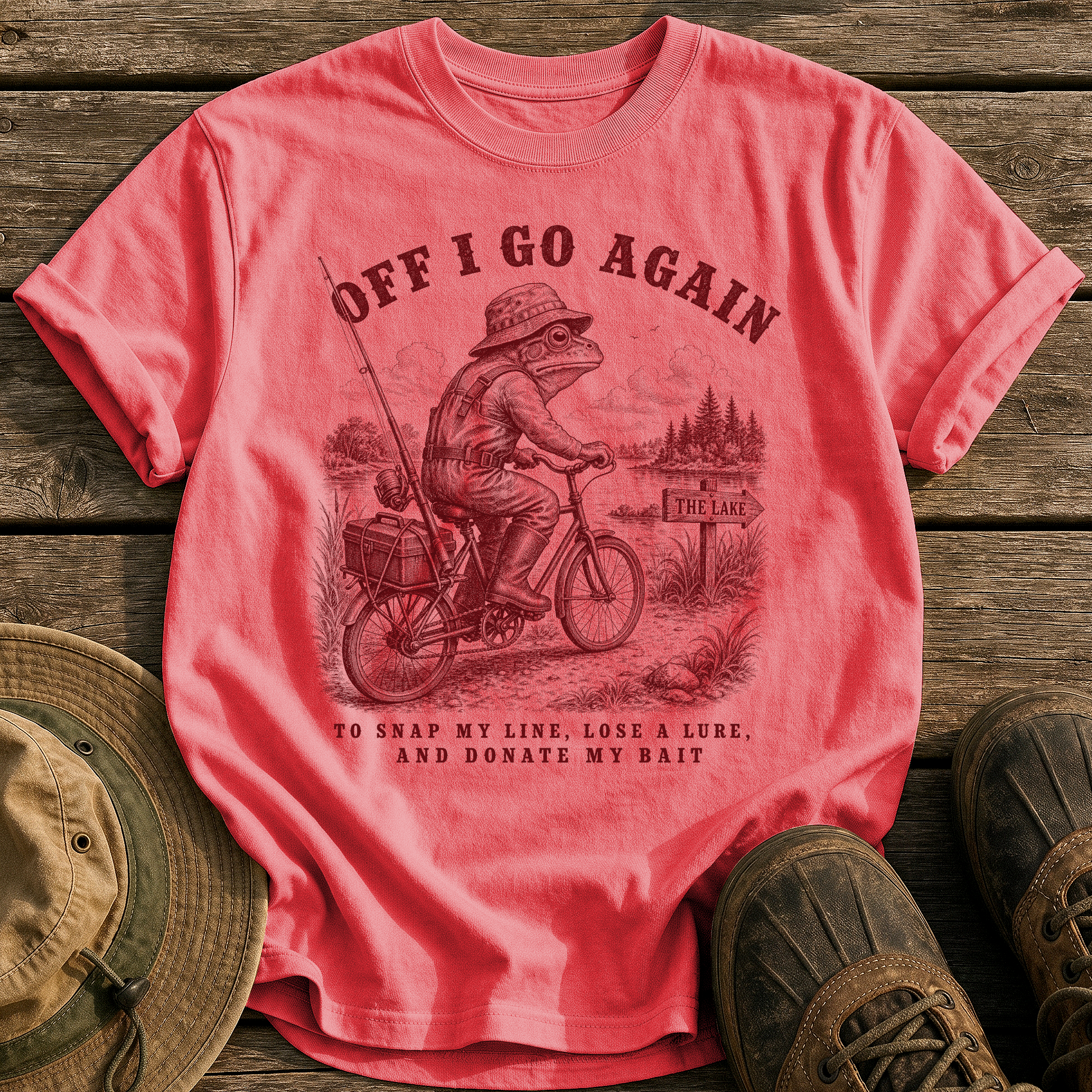 Off I Go Again tee - Watermelon - front