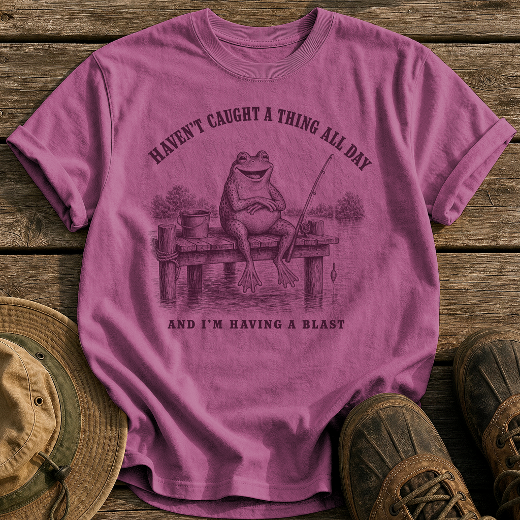 Haven't Caught A Thing tee - Berry - front
