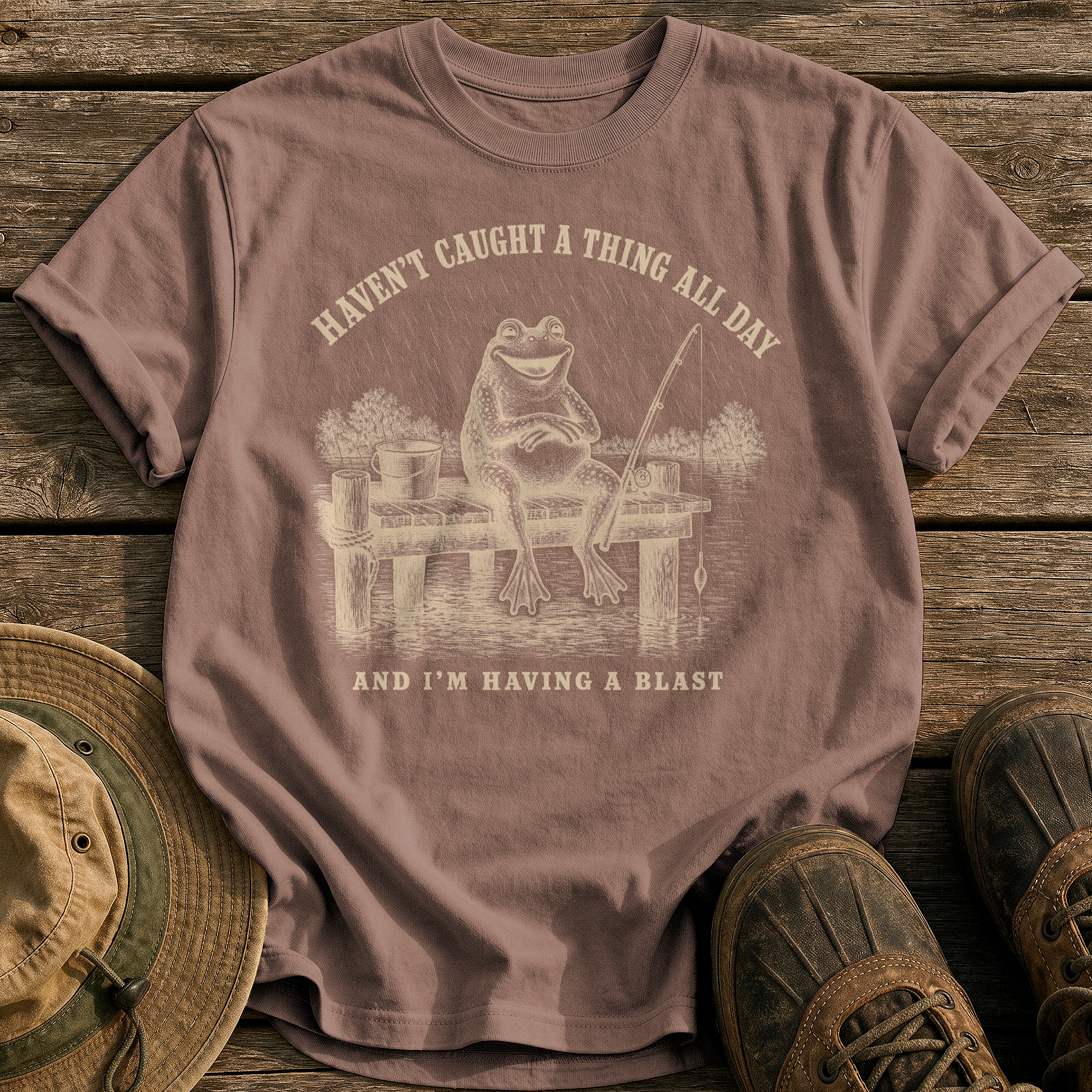 Haven't Caught A Thing tee - Espresso - front
