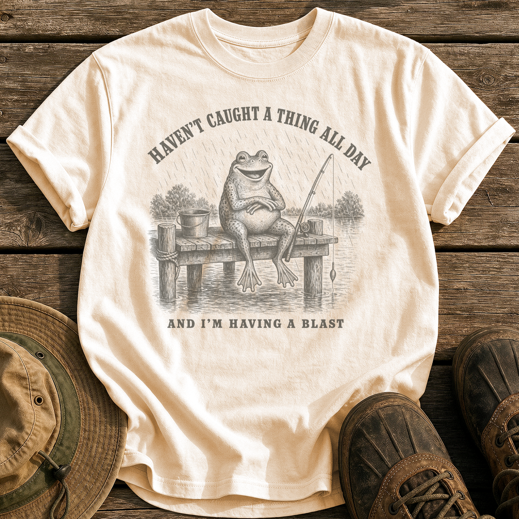 Haven't Caught A Thing tee - Ivory - front