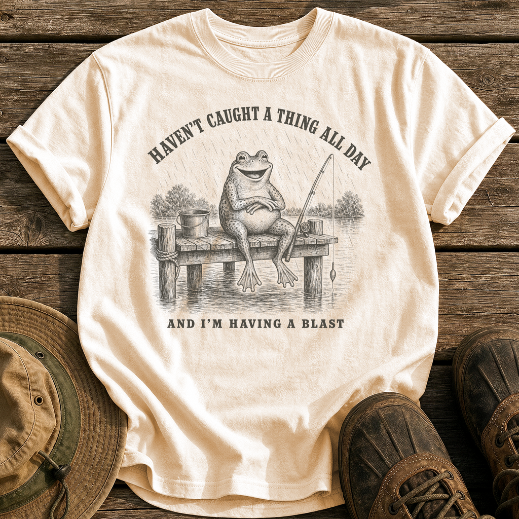 Haven't Caught A Thing tee - Ivory - front