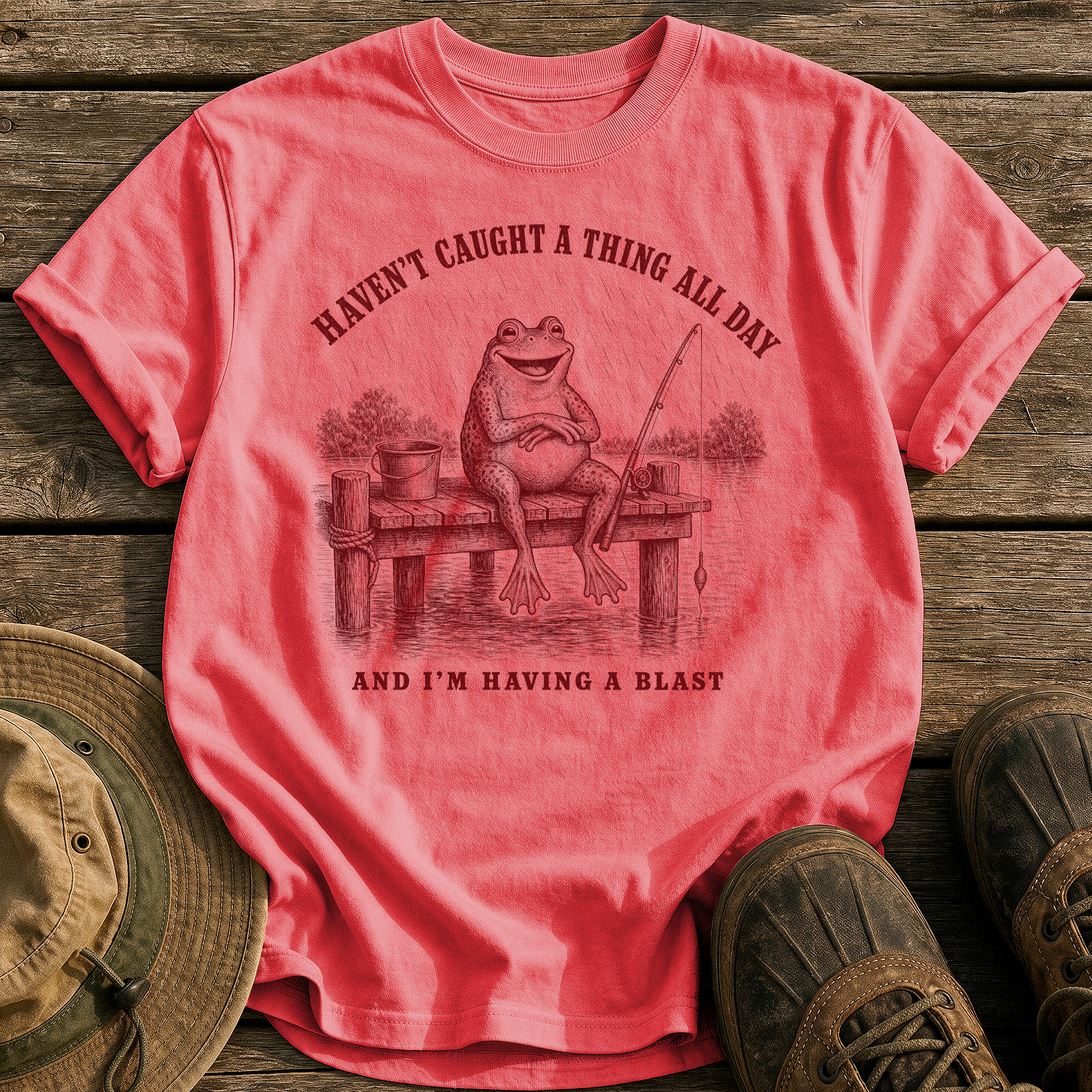 Haven't Caught A Thing tee - Watermelon - front