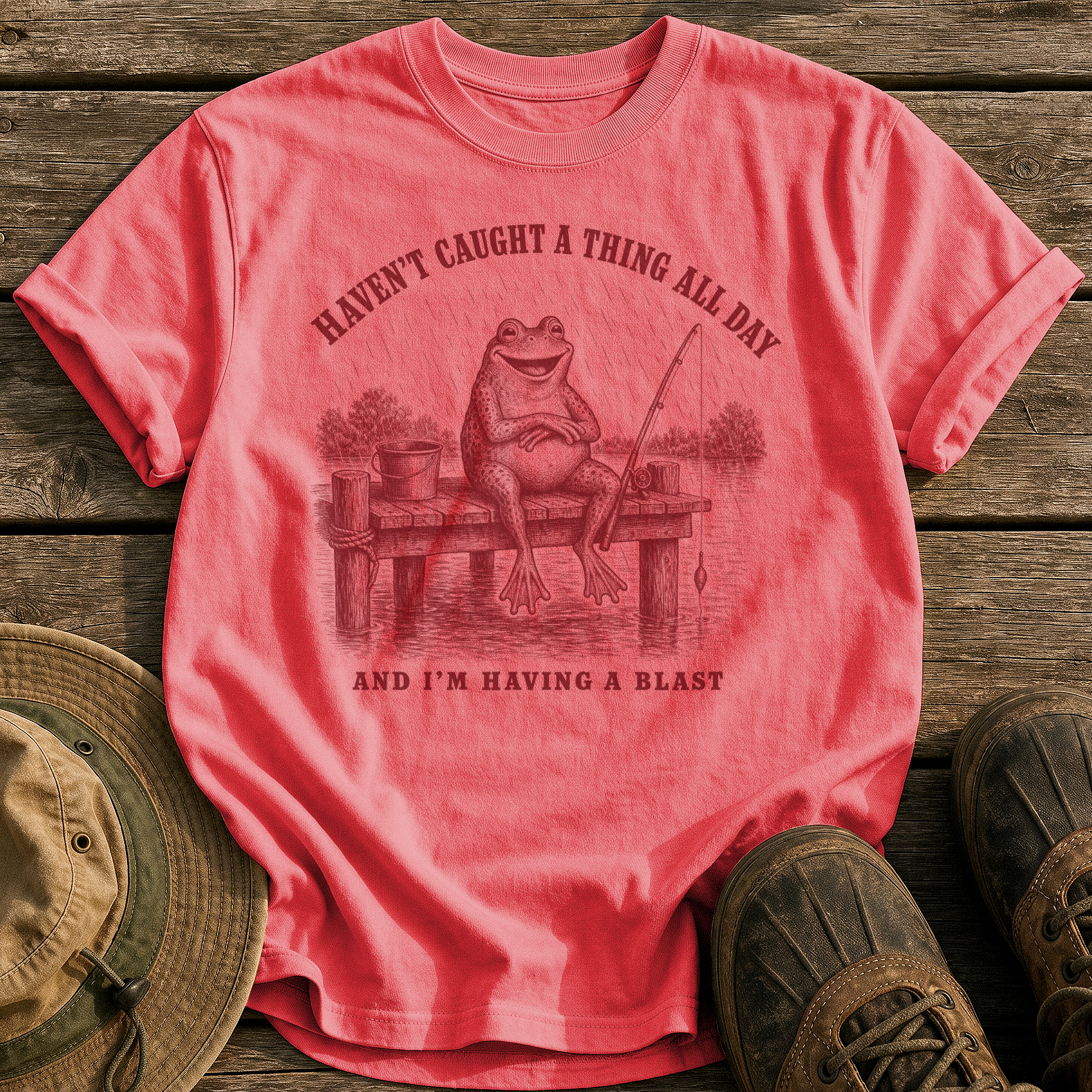 Haven't Caught A Thing tee - Watermelon - front