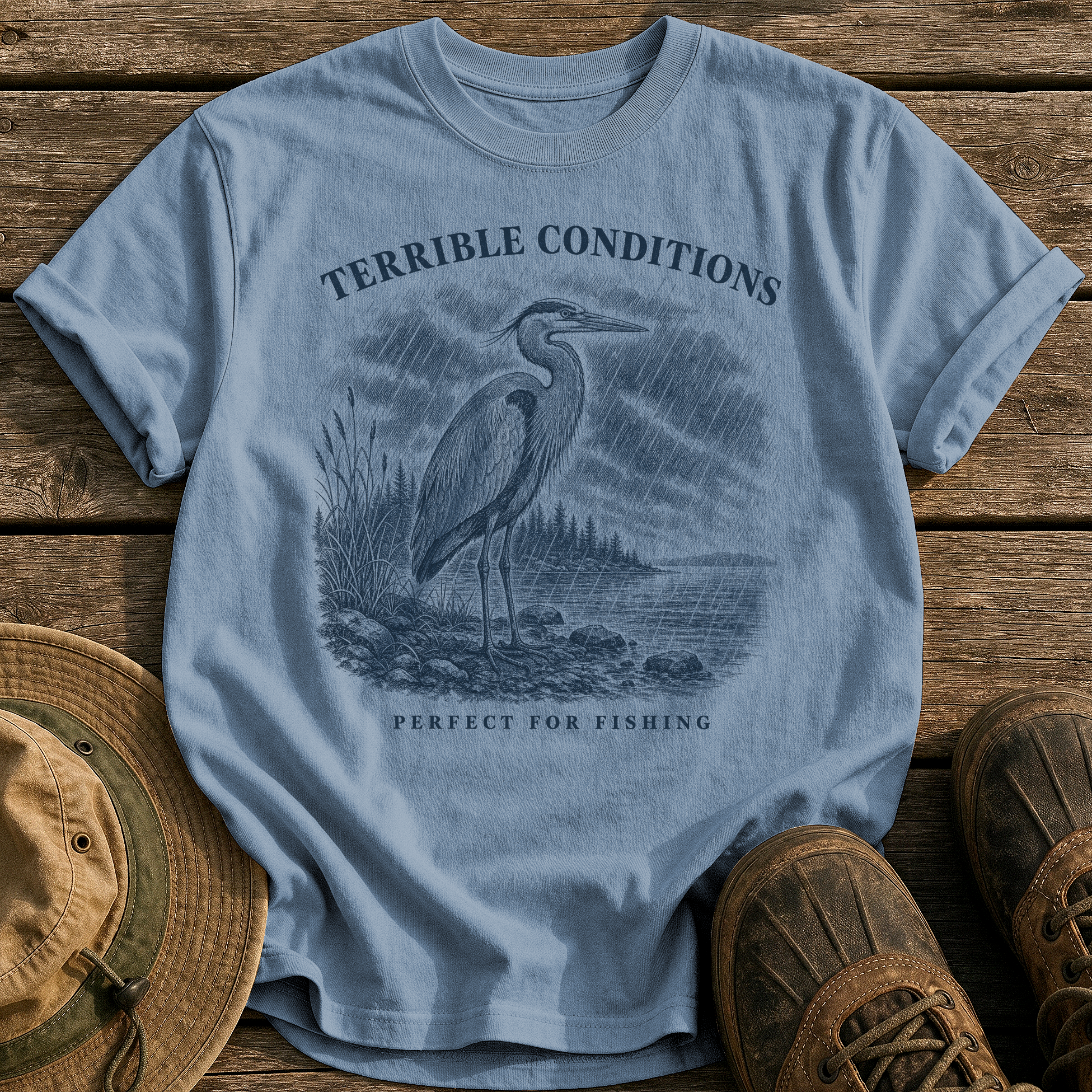 Perfect for Fishing tee - Blue Jean - front