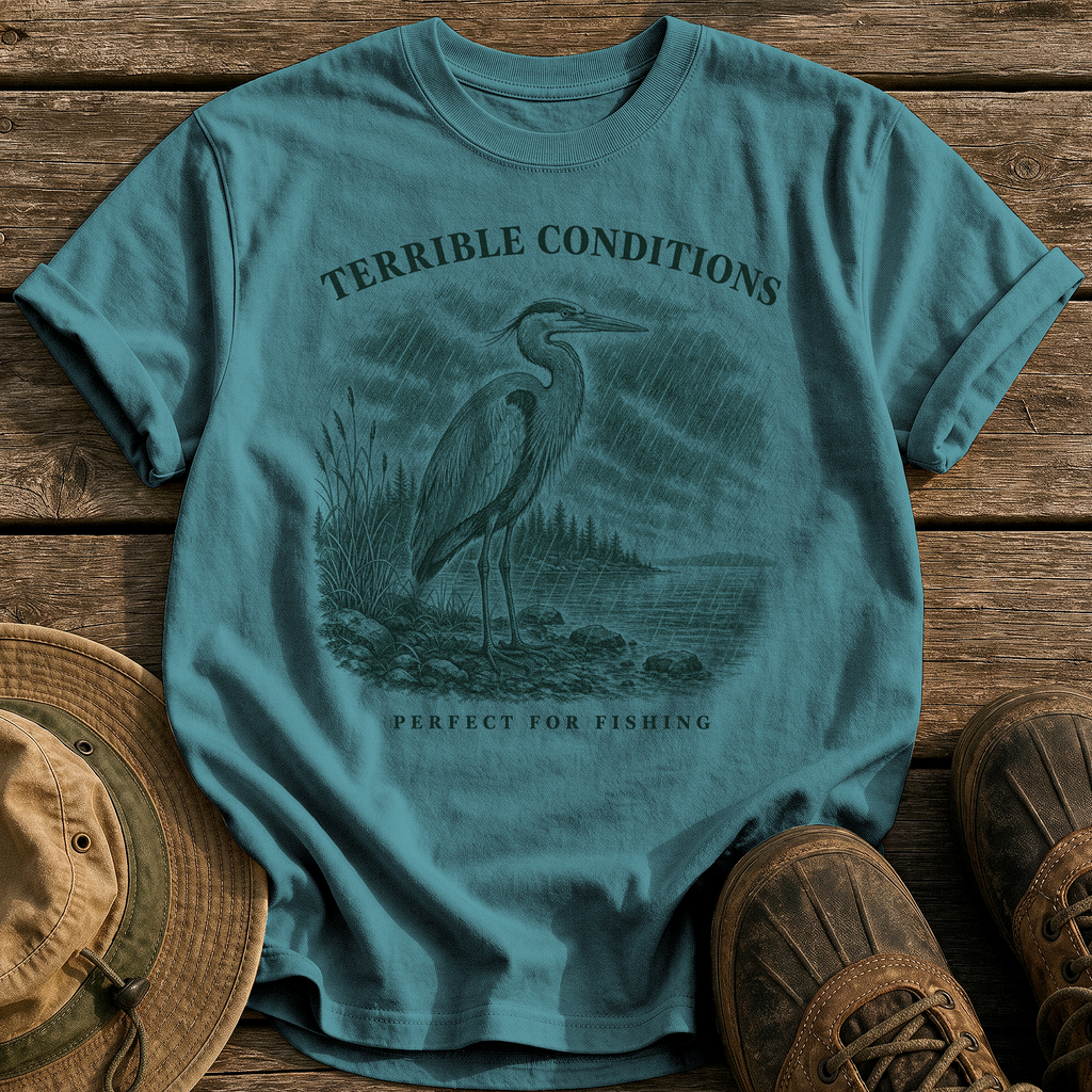 Perfect for Fishing tee - Blue Spruce - front