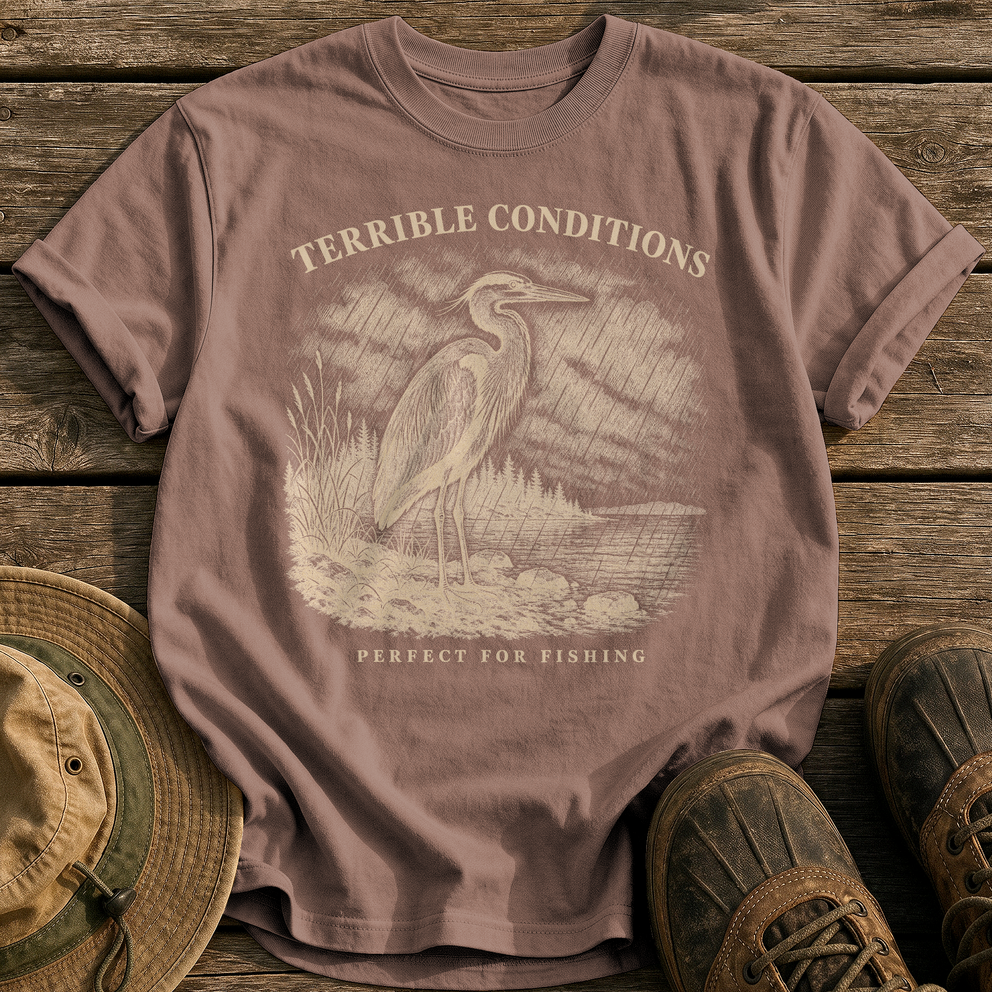 Perfect for Fishing tee - Espresso - front