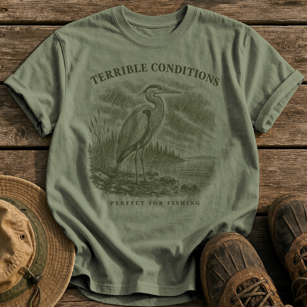 Perfect for Fishing tee - Sage - front