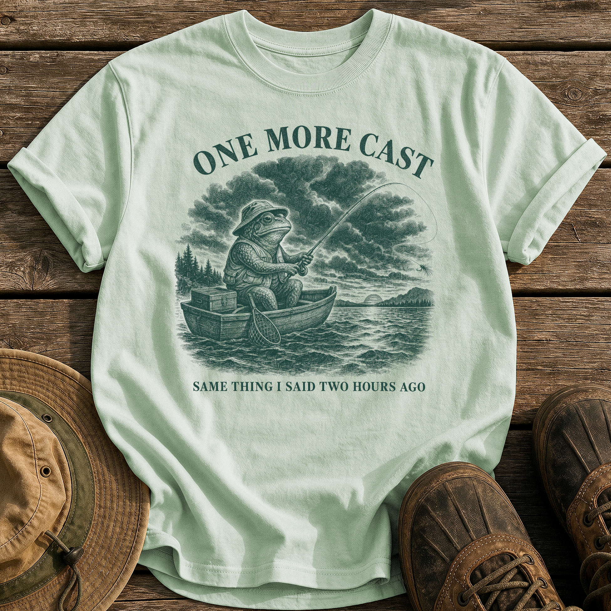 One More Cast tee - Bay - front