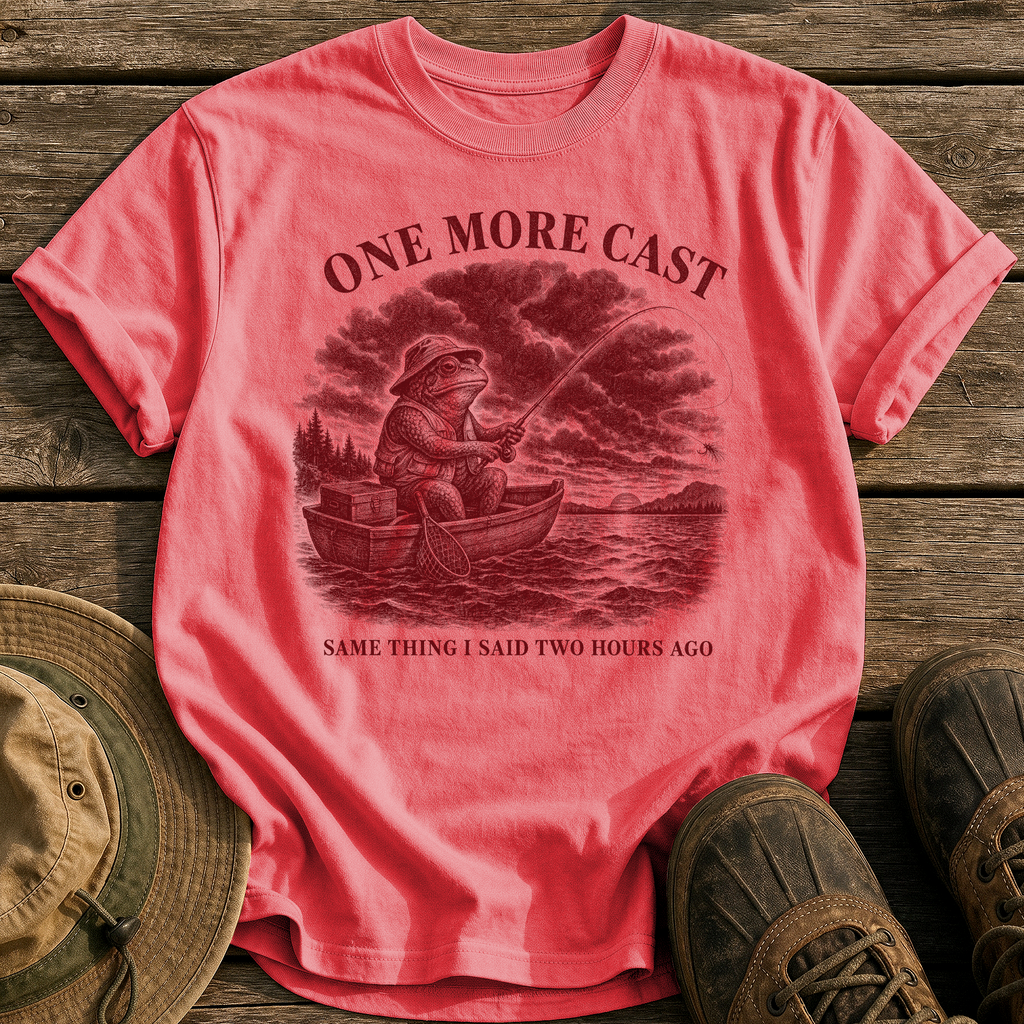 One More Cast tee - Watermelon - front