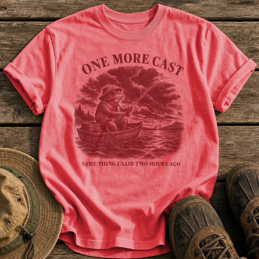 One More Cast tee - Watermelon - front