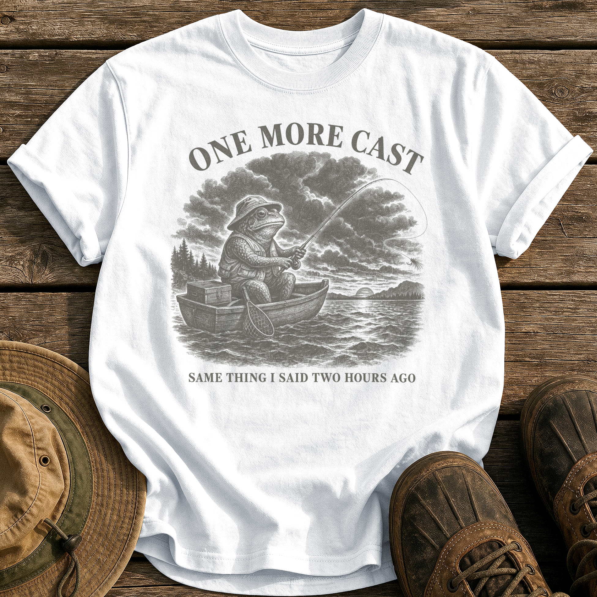 One More Cast tee - White - front
