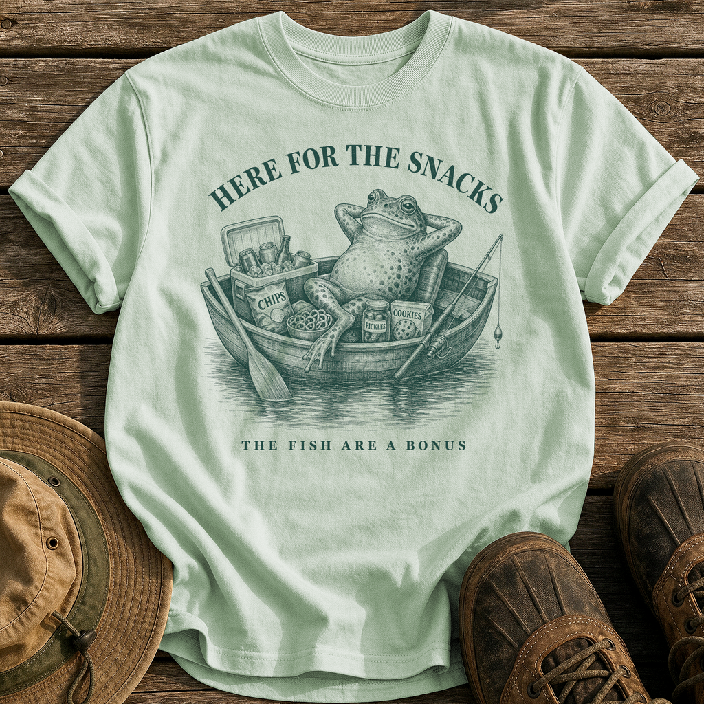 Here for the Snacks tee - Bay - front