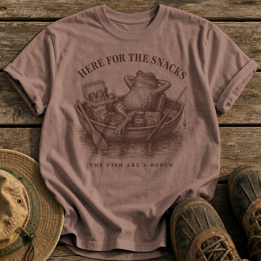 Here for the Snacks tee - Espresso - front
