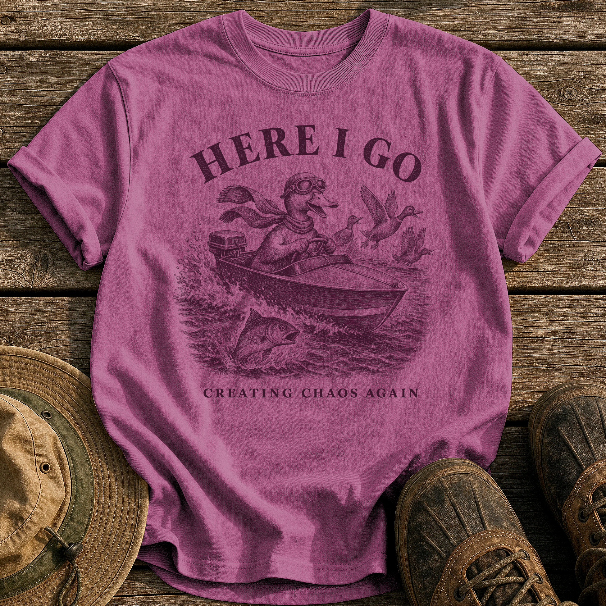 Creating Chaos Again tee - Berry - front