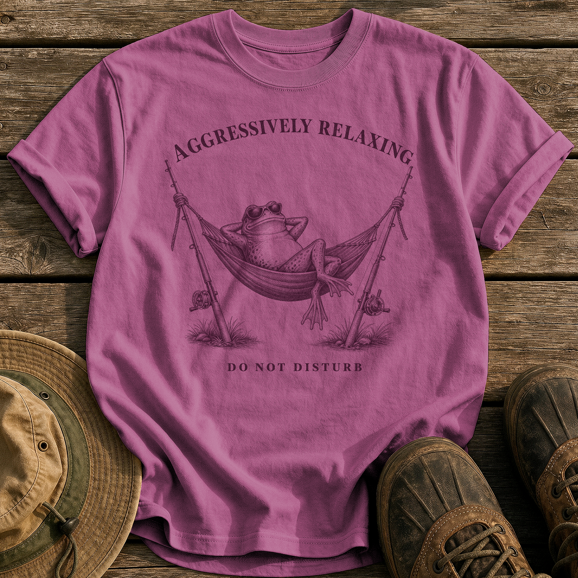 Aggressively Relaxing tee - Berry - front