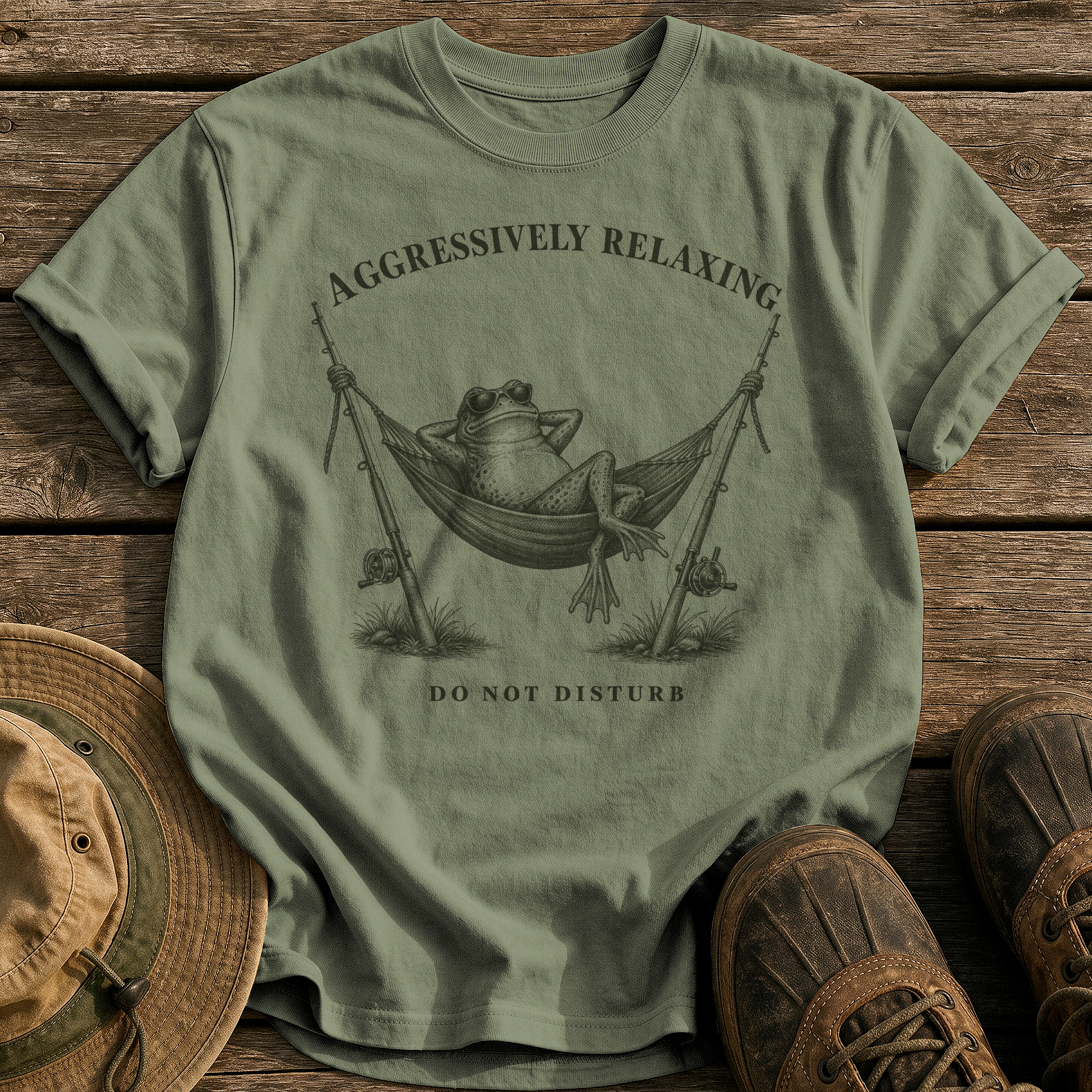 Aggressively Relaxing tee - Sage - front