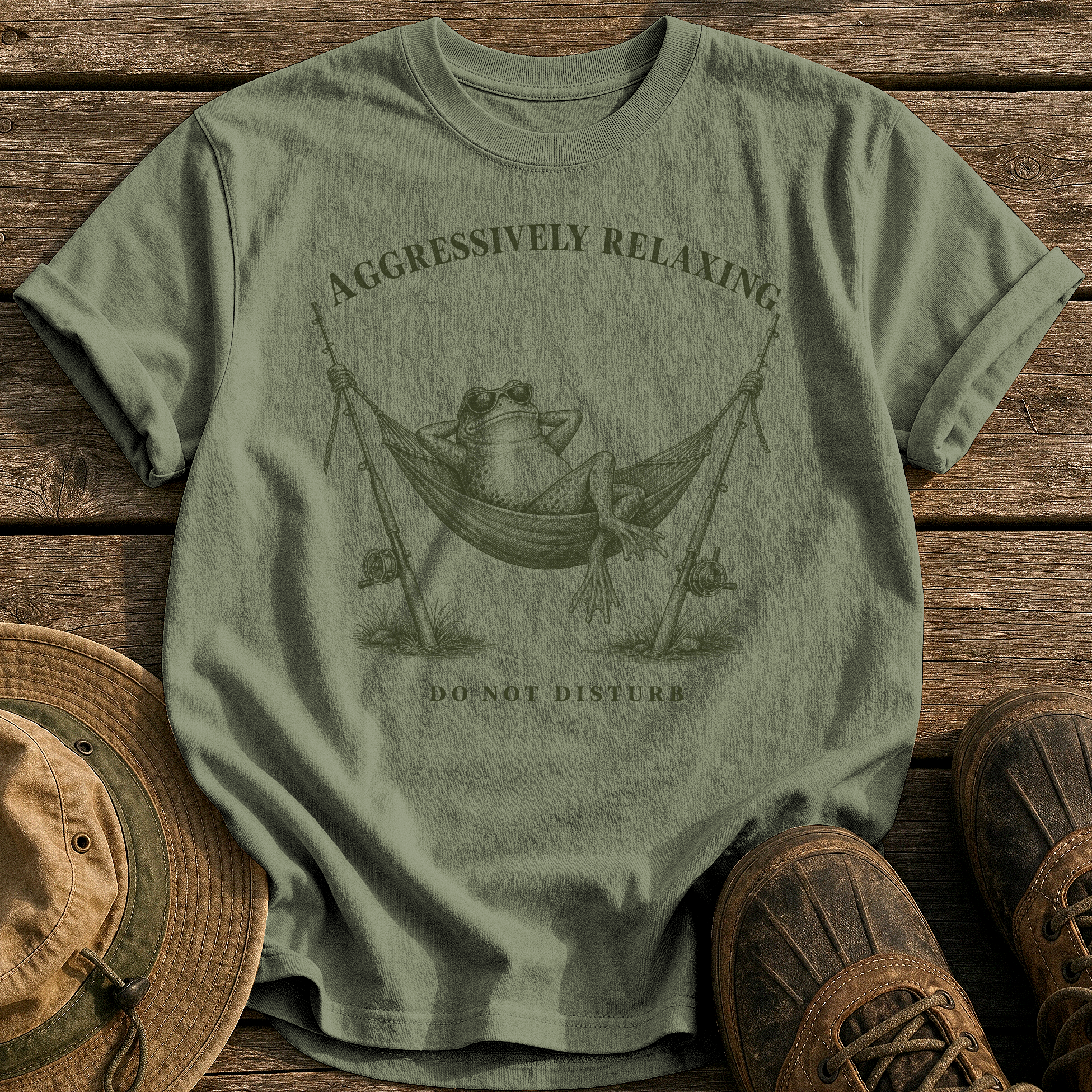 Aggressively Relaxing tee - Sage - front