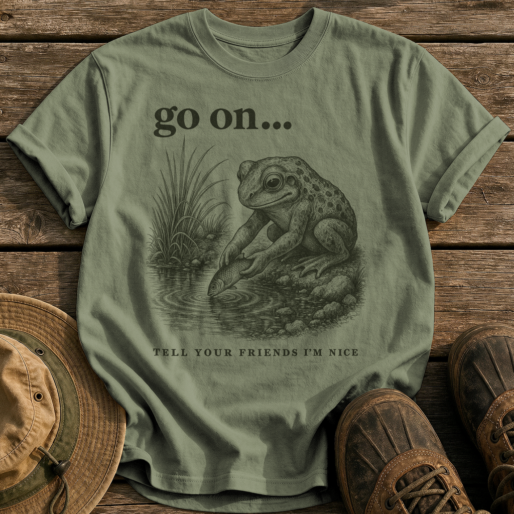 Tell Your Friends tee - Sage - front
