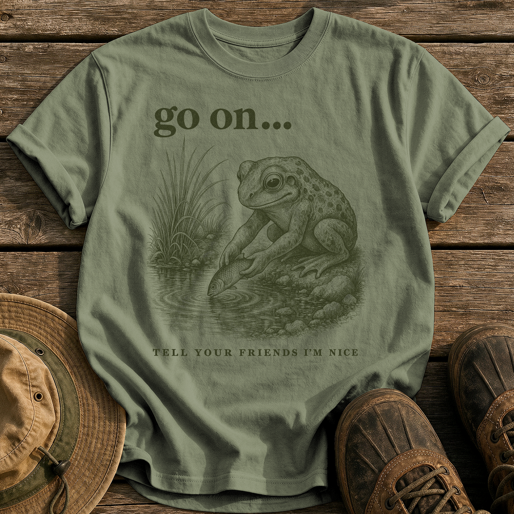 Tell Your Friends tee - Sage - front
