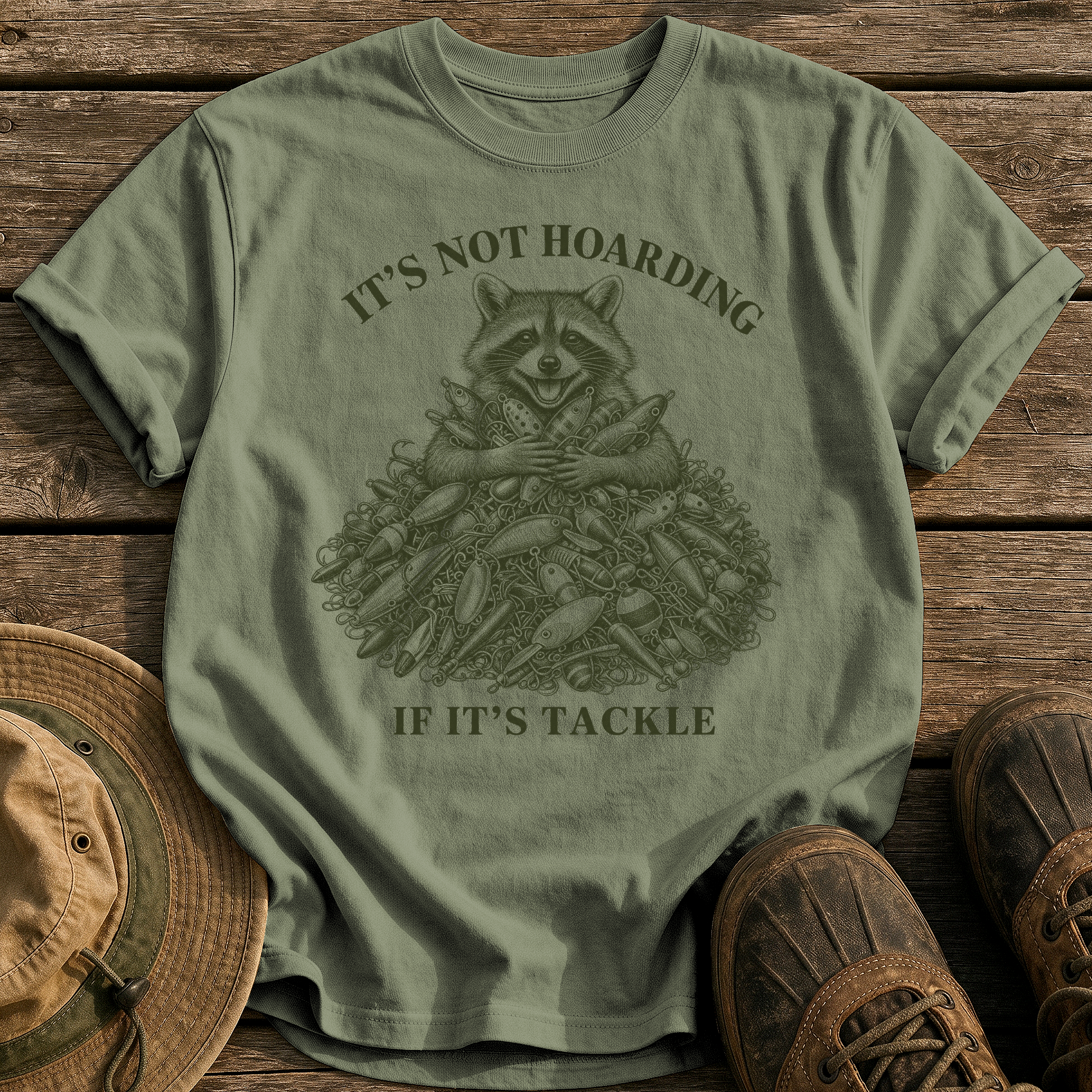 It's Not Hoarding tee - Sage - front
