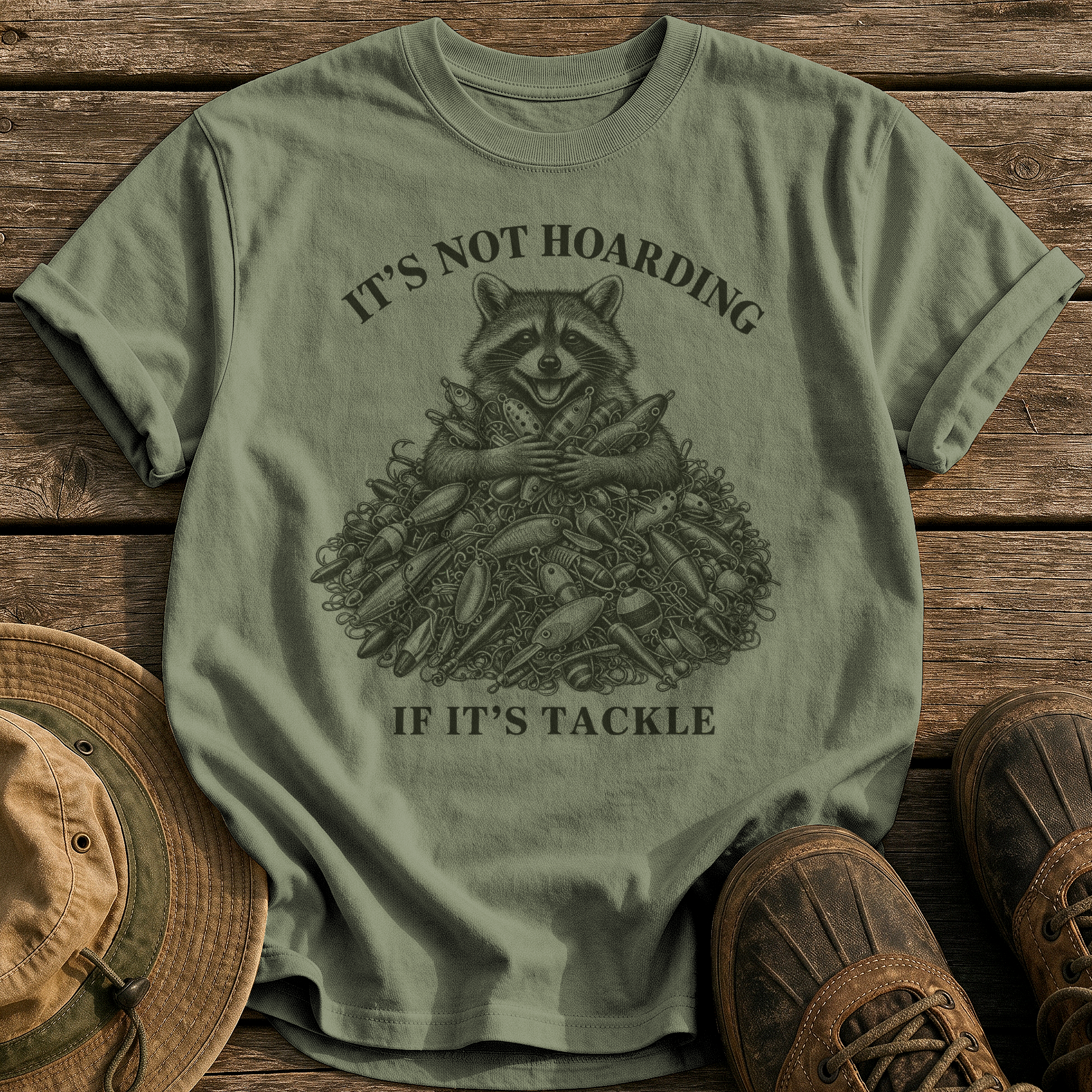 It's Not Hoarding tee - Sage - front