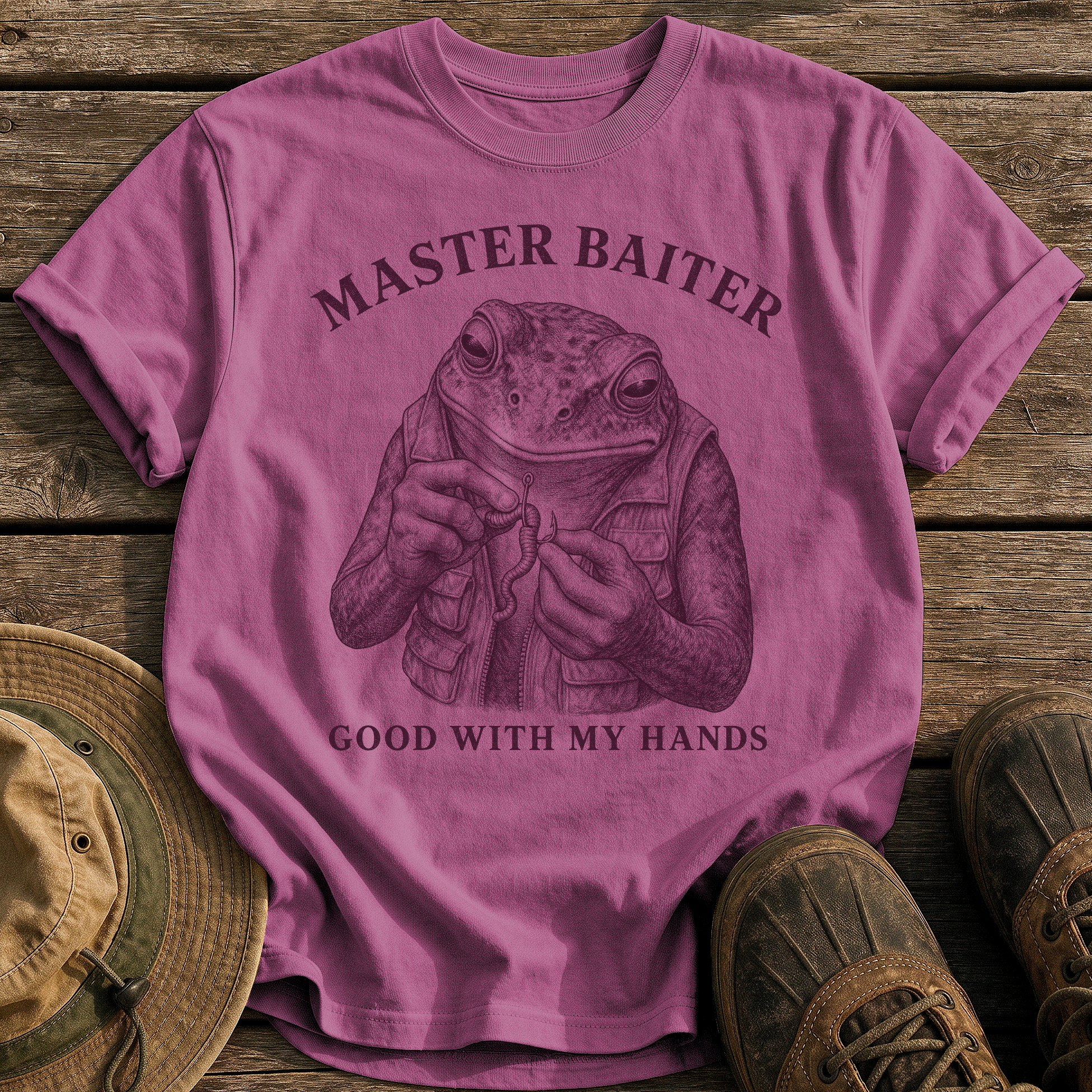 Master Baiter tee - Berry - front