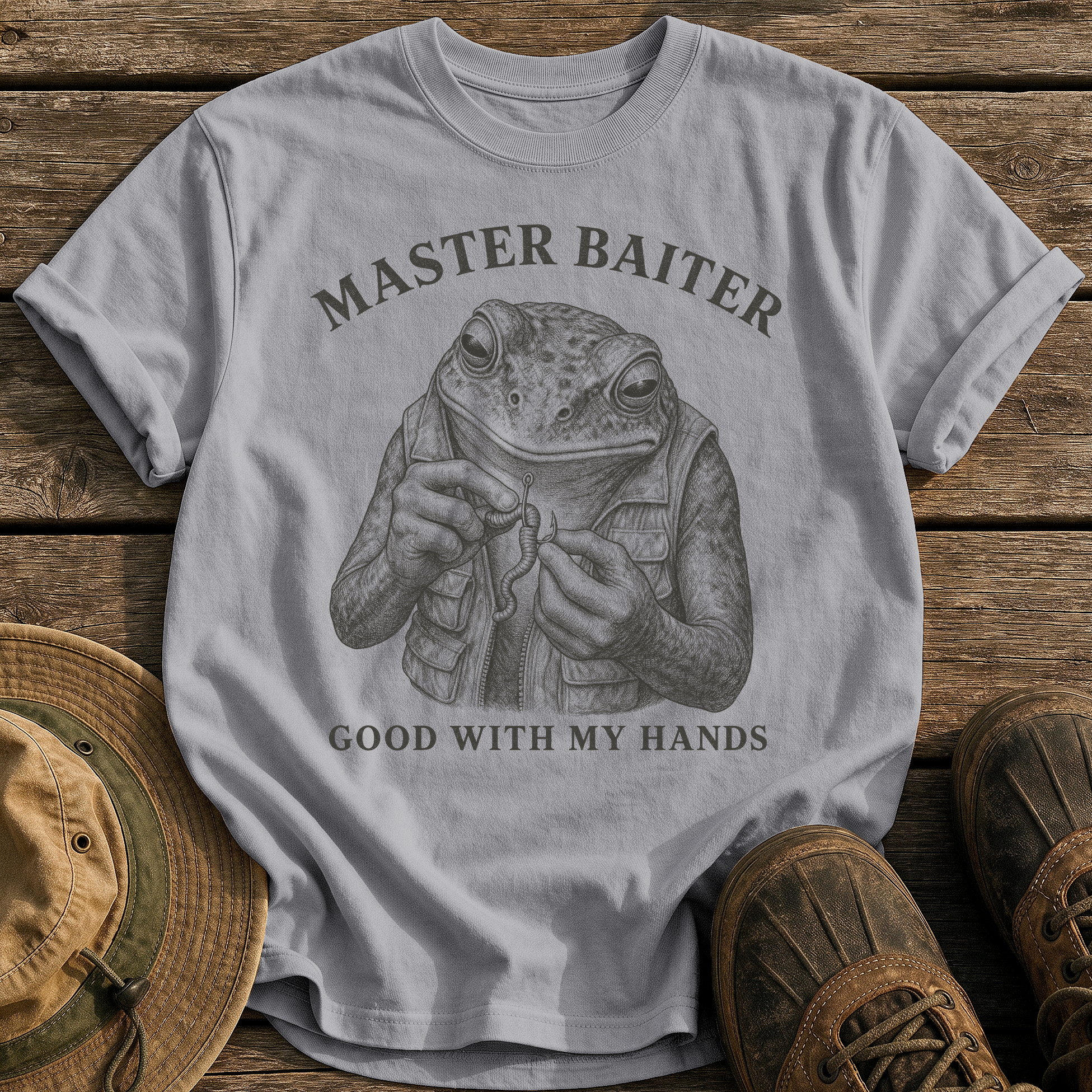 Master Baiter tee - Grey - front