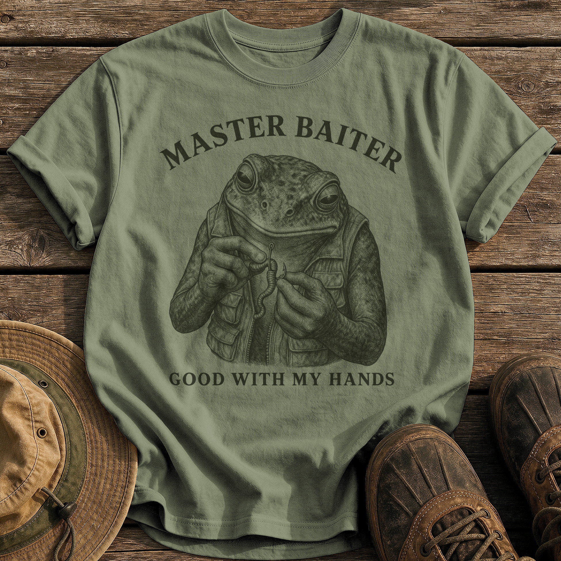 Master Baiter tee - Sage - front