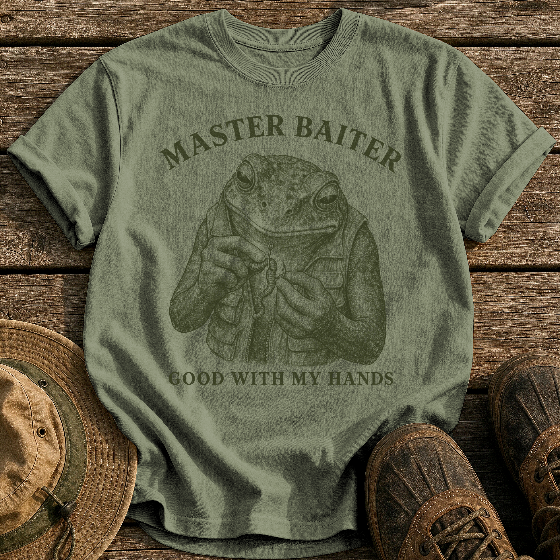 Master Baiter tee - Sage - front