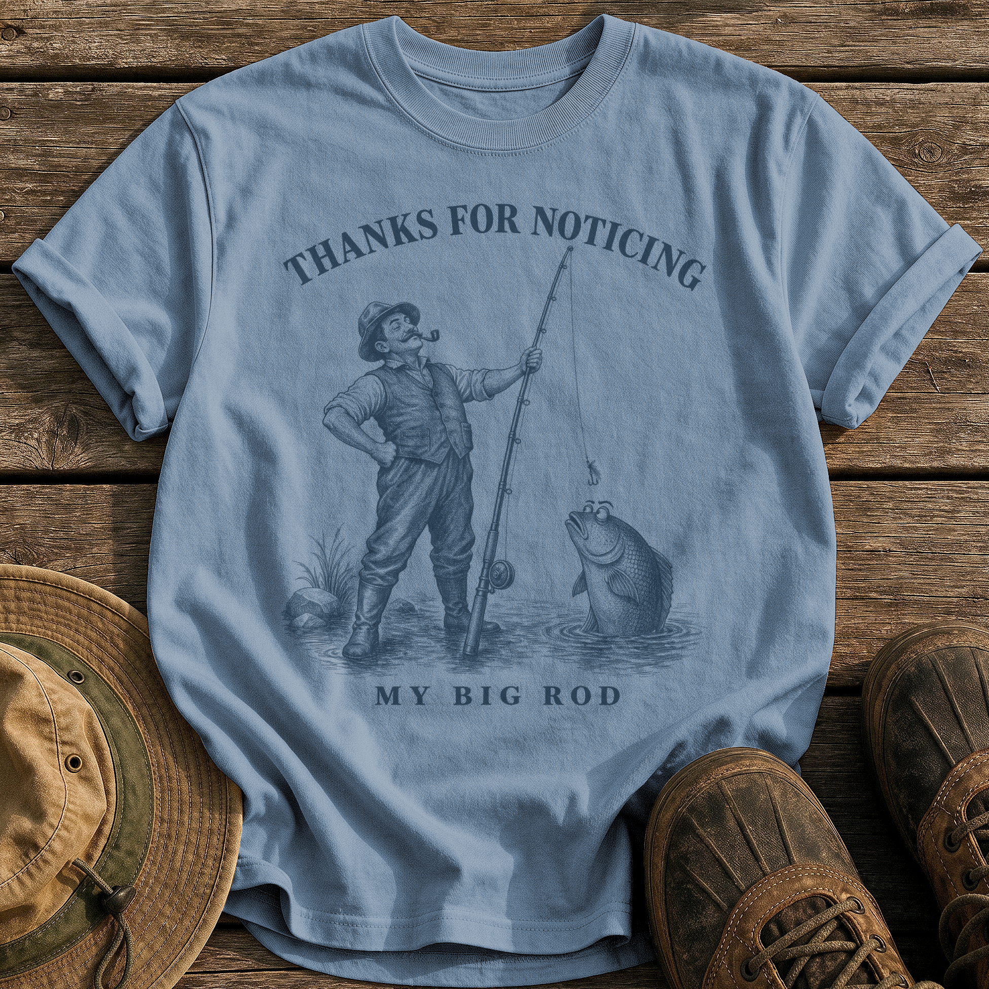 Thanks for Noticing tee - Blue Jean - front