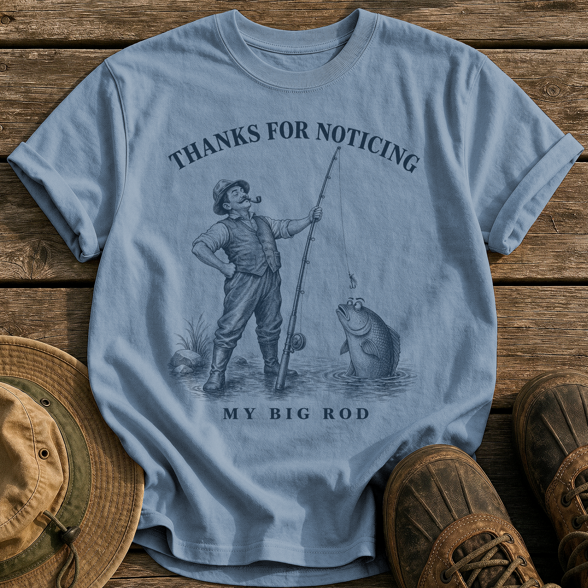 Nice Rod tee - Blue Jean - front