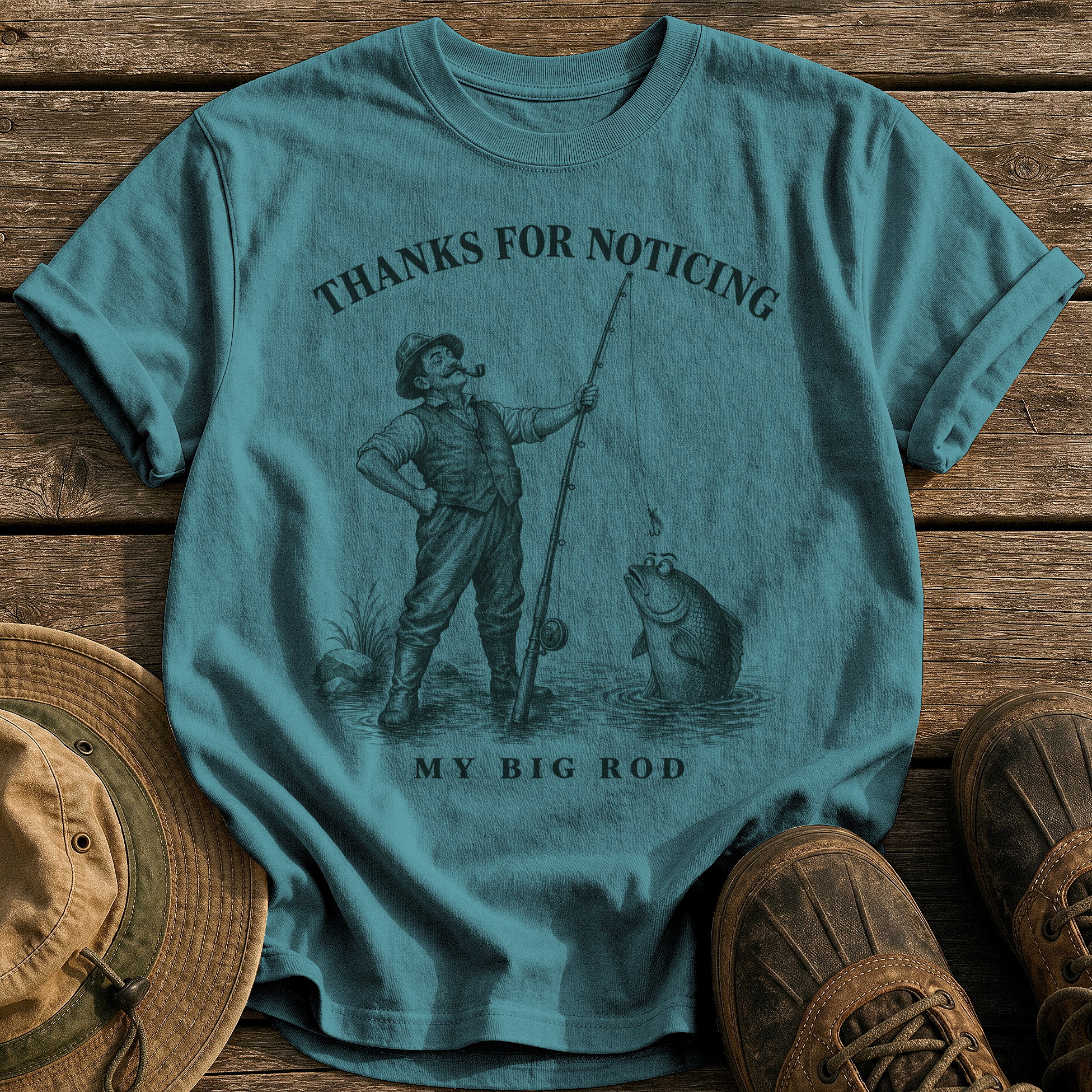 Thanks for Noticing tee - Blue Spruce - front
