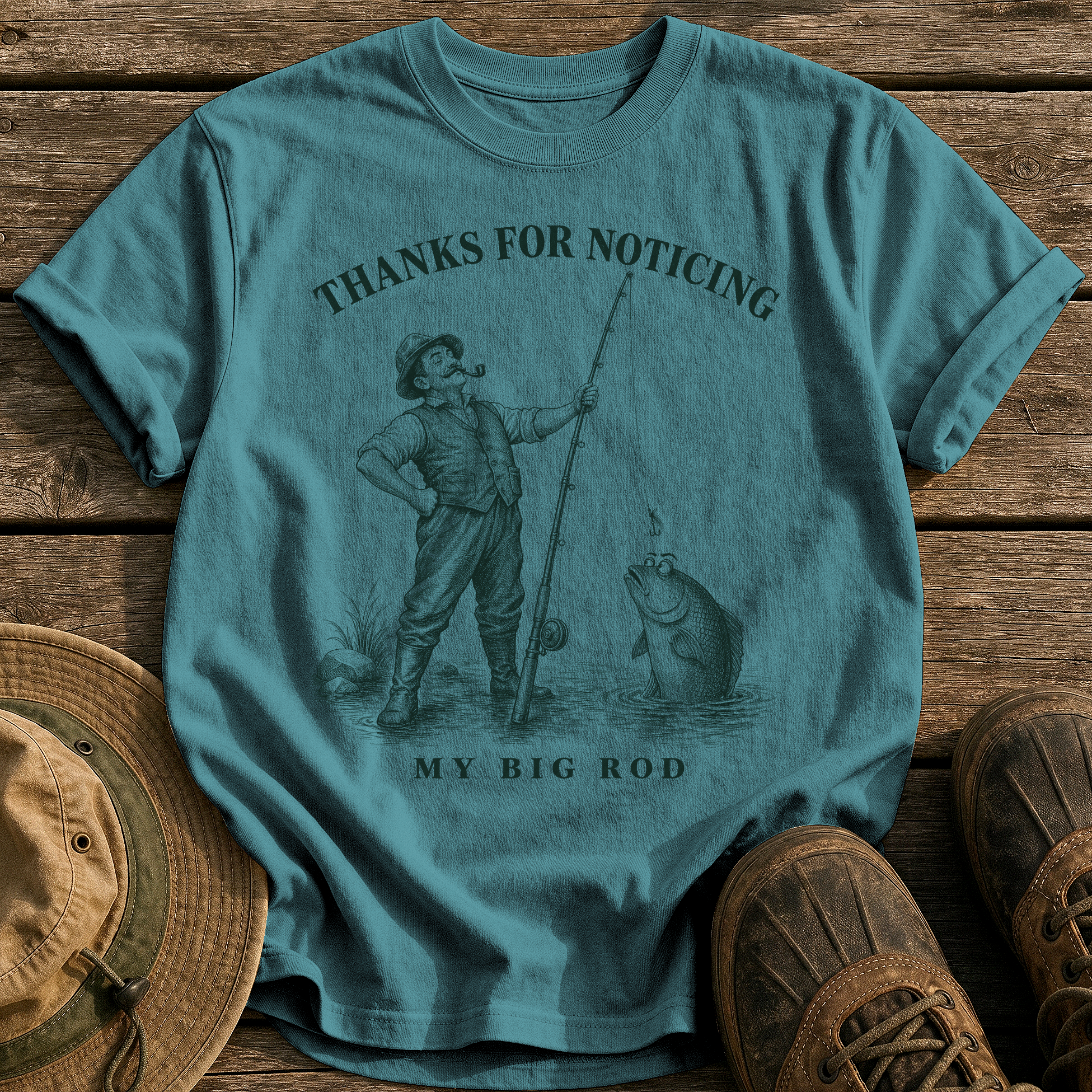 Nice Rod tee - Blue Spruce - front